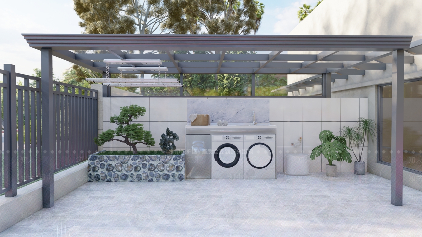 现代极简亭子SU模型下载【ID:1195979586】