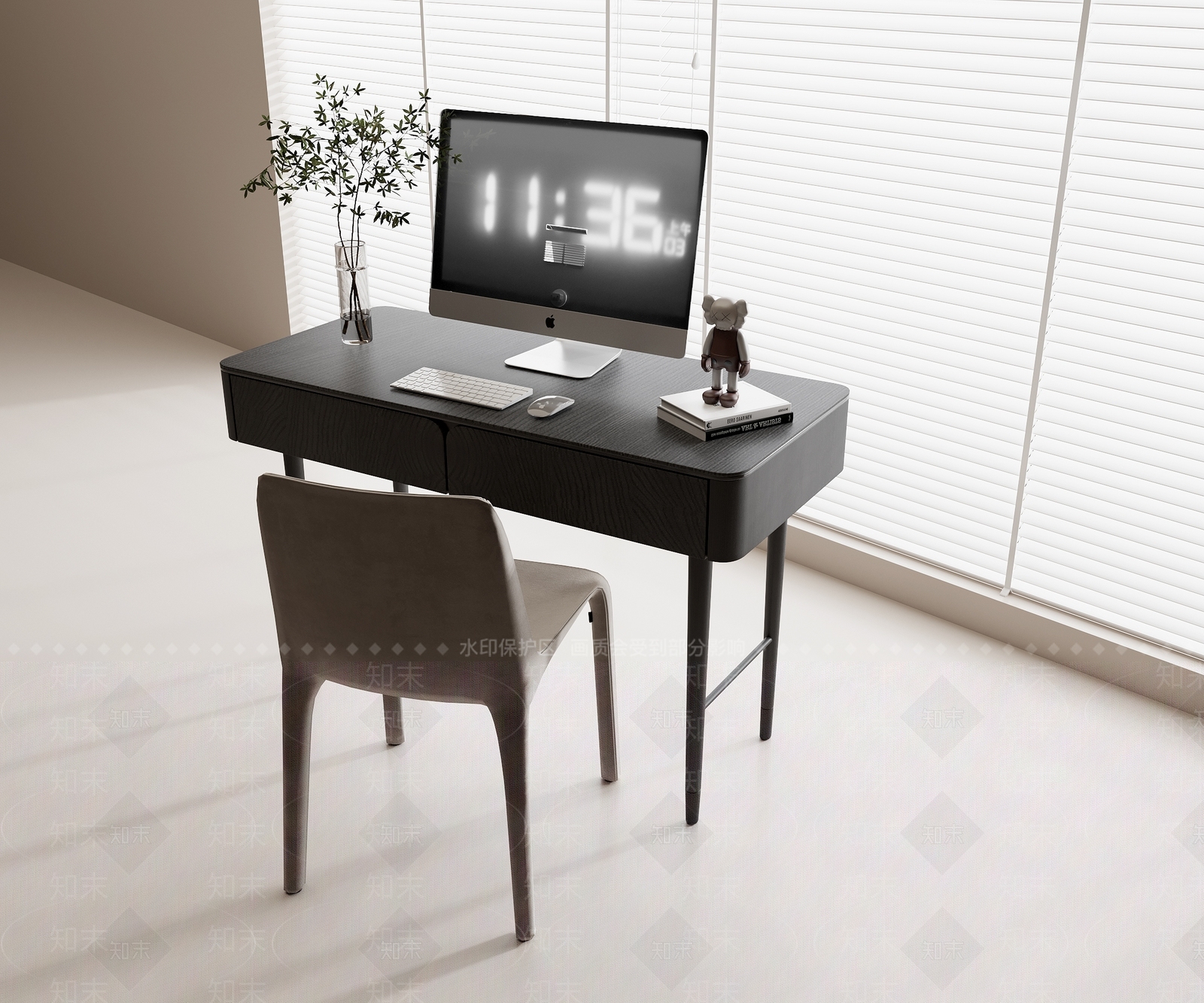 现代书桌椅3D模型下载【ID:1195979965】