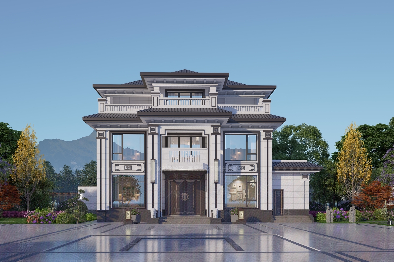 新中式乡村民房SU模型下载【ID:1195981849】