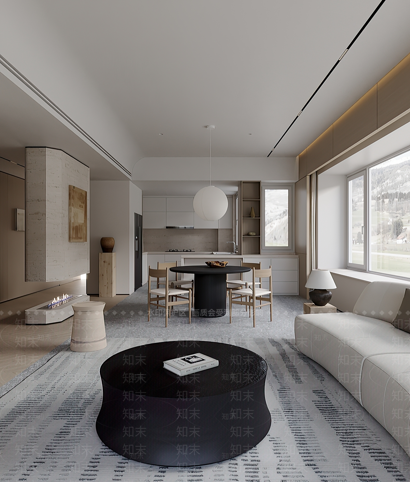 现代客餐厅3D模型下载【ID:1215145435】