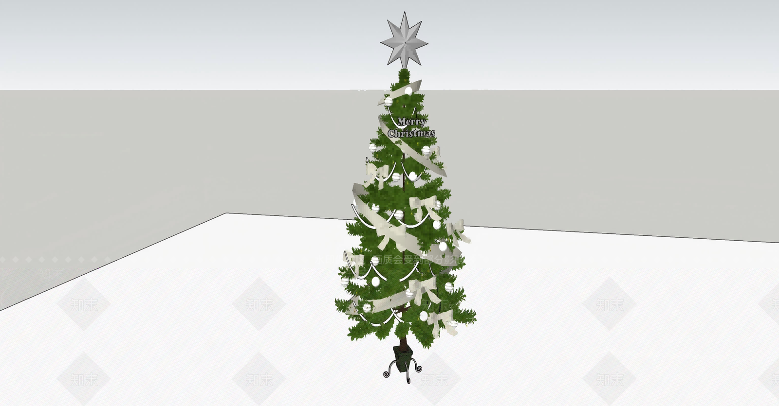 现代圣诞树SU模型下载【ID:1195982710】