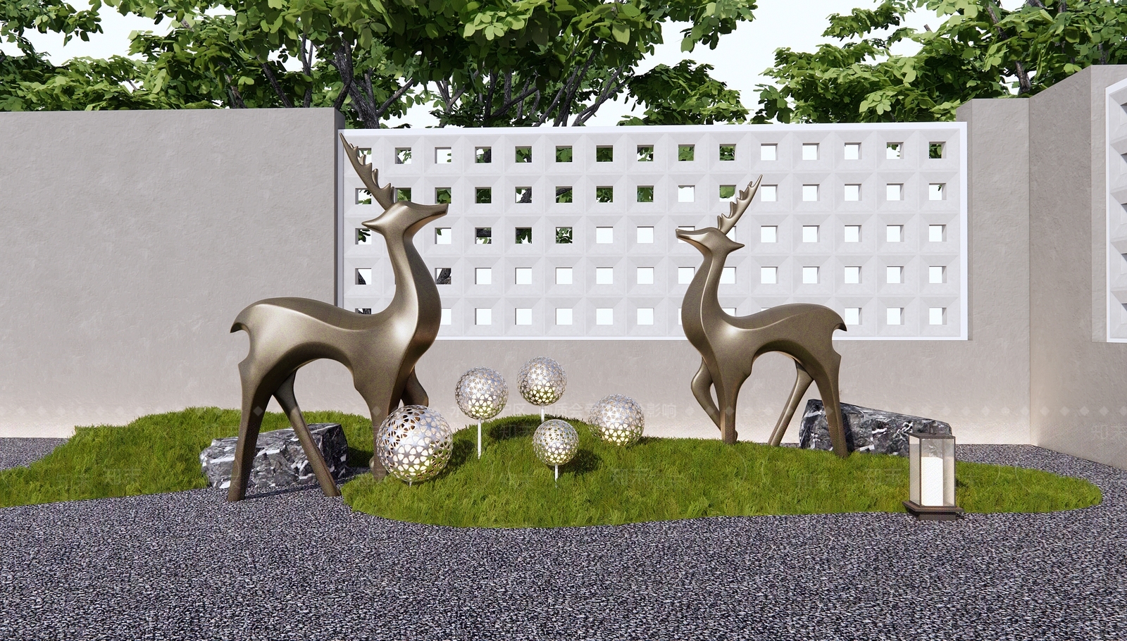 现代雕塑小品SU模型下载【ID:1195984902】