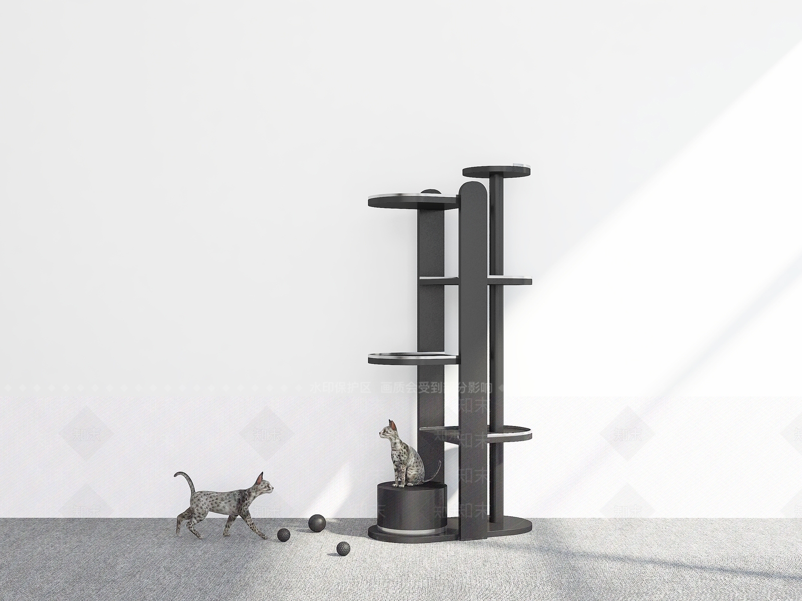 猫爬架3D模型下载【ID:1195986072】
