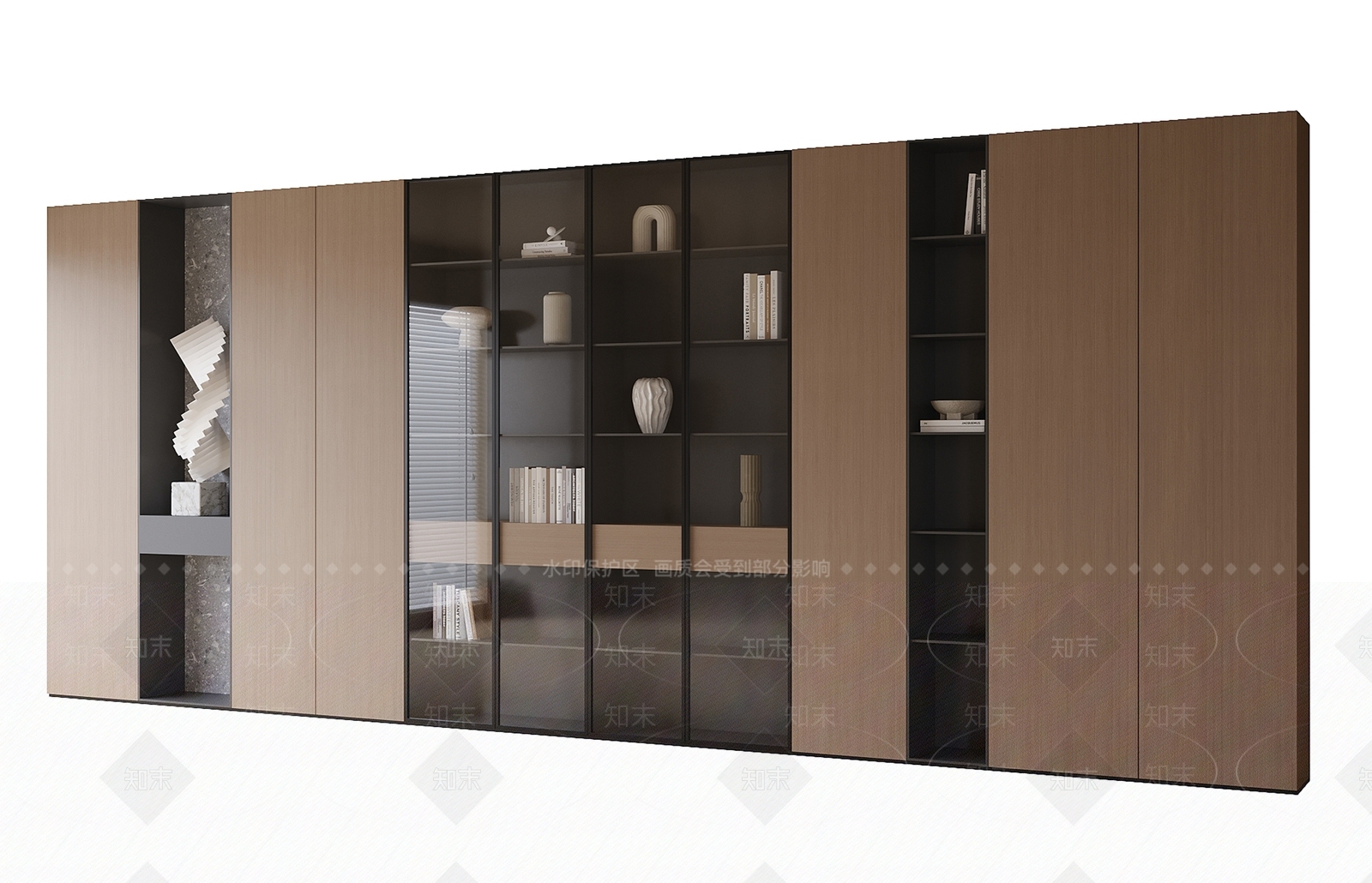 现代书柜SU模型下载【ID:1195986056】