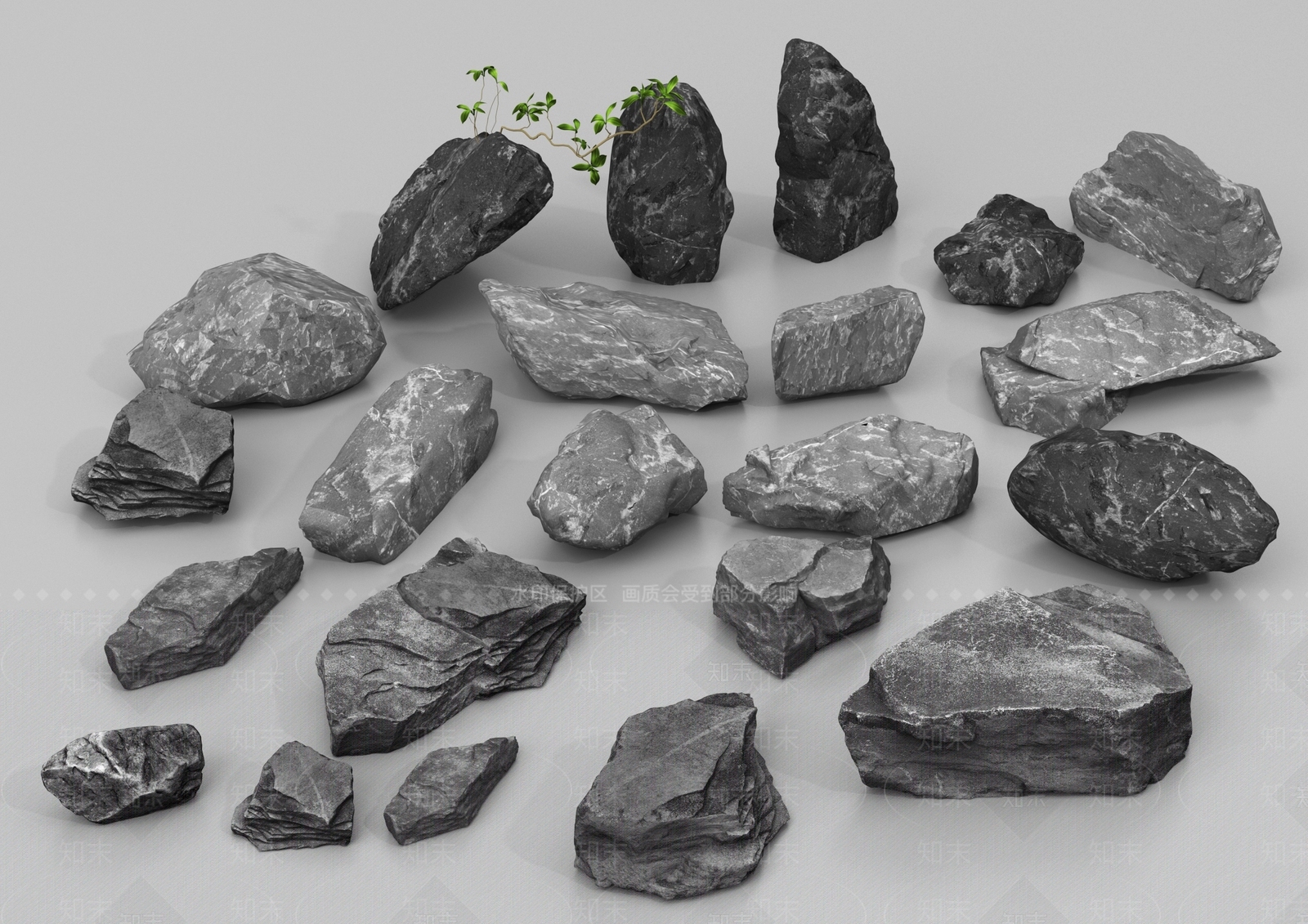 现代石头SU模型下载【ID:1195989297】