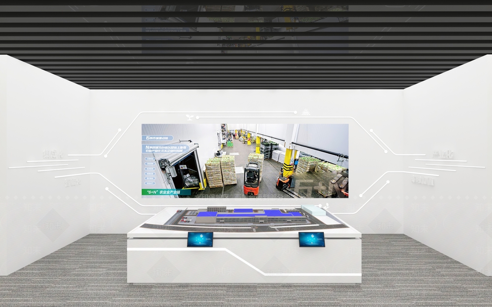 现代农产品展厅3D模型下载【ID:1195987346】