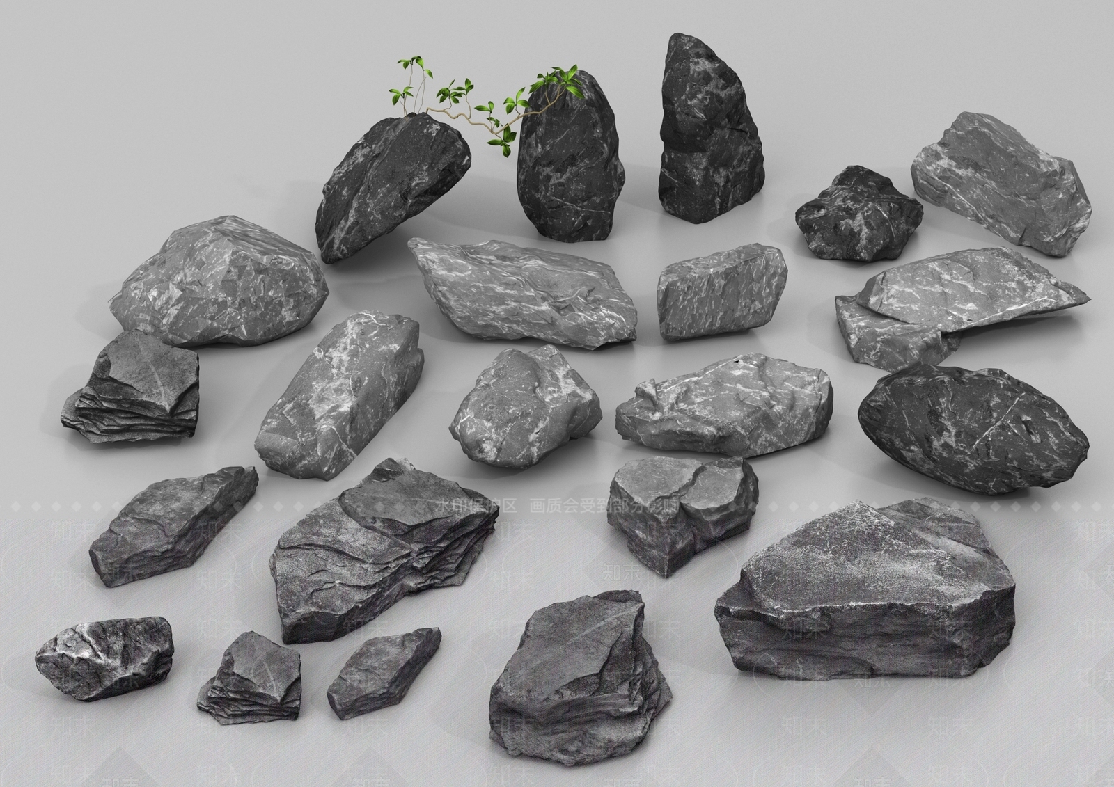 现代石头3D模型下载【ID:1195989377】