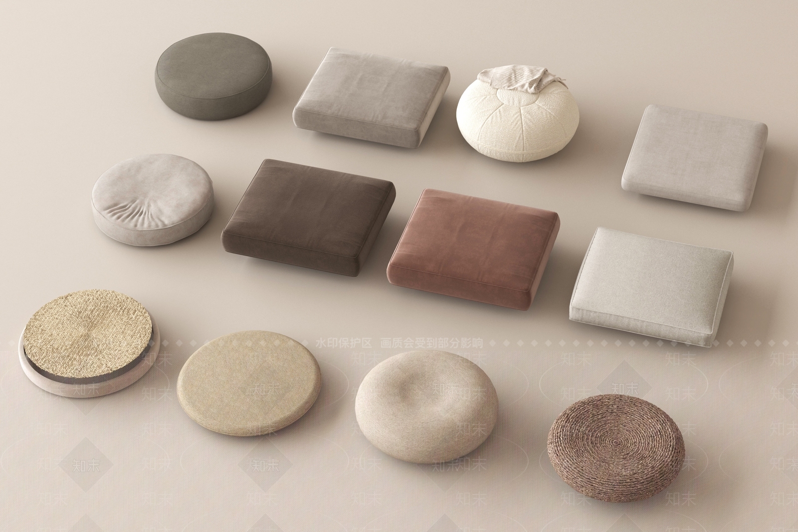 现代坐垫SU模型下载【ID:1195990488】