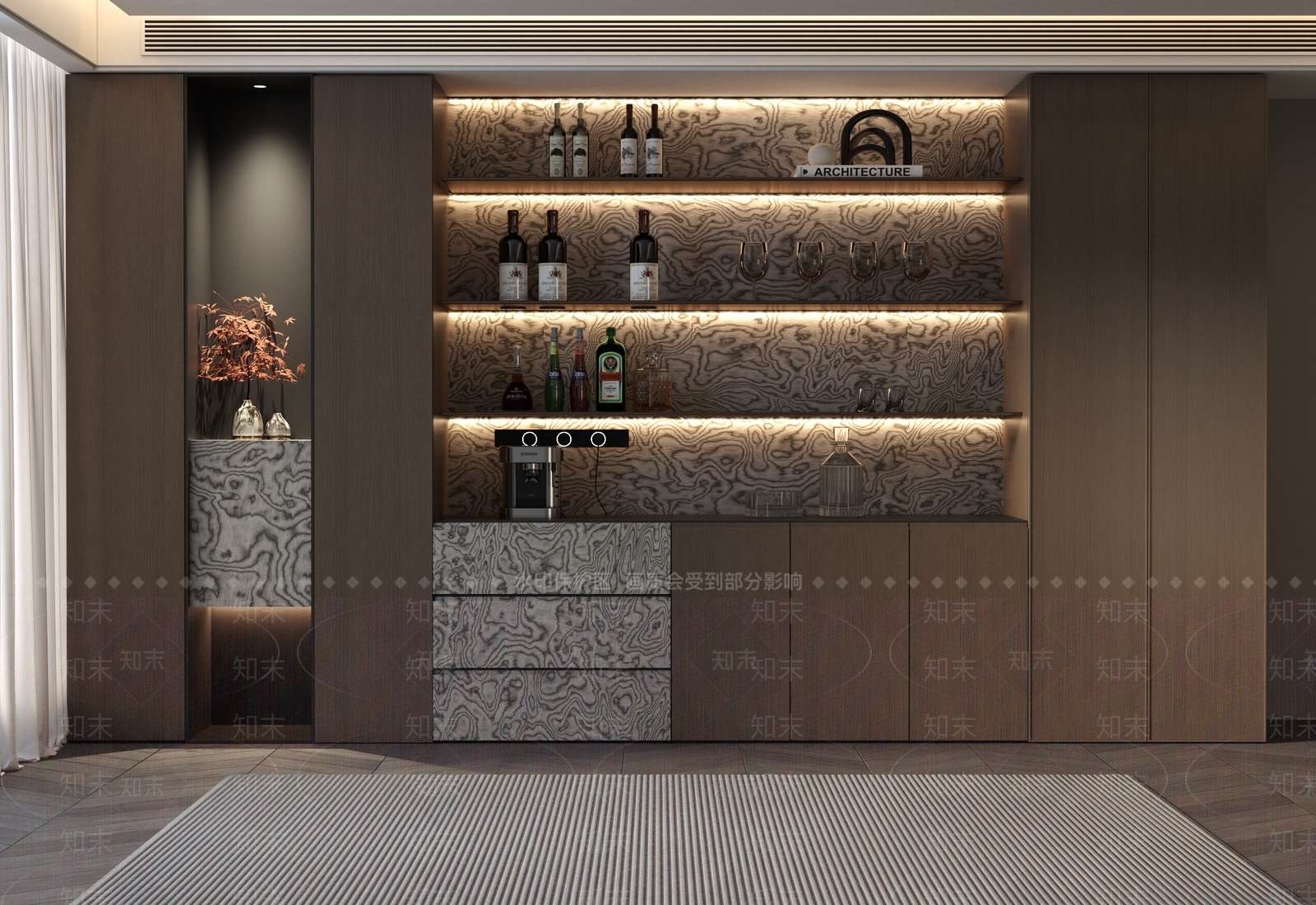 现代意式酒柜3D模型下载【ID:1195991804】