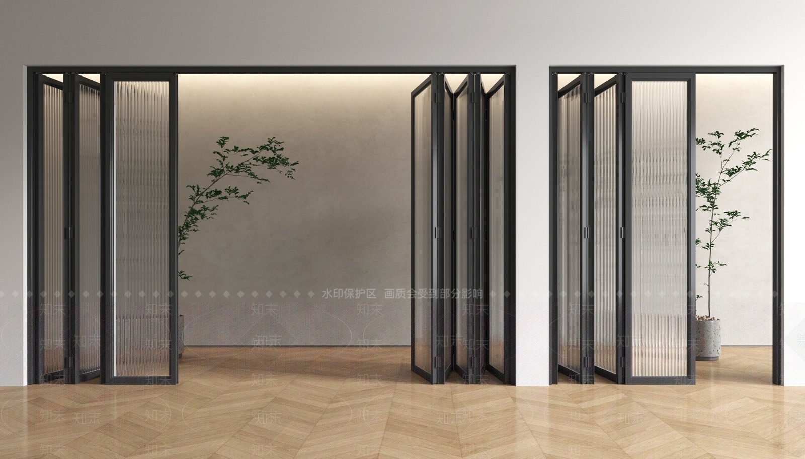 现代折叠门SU模型下载【ID:1195992036】