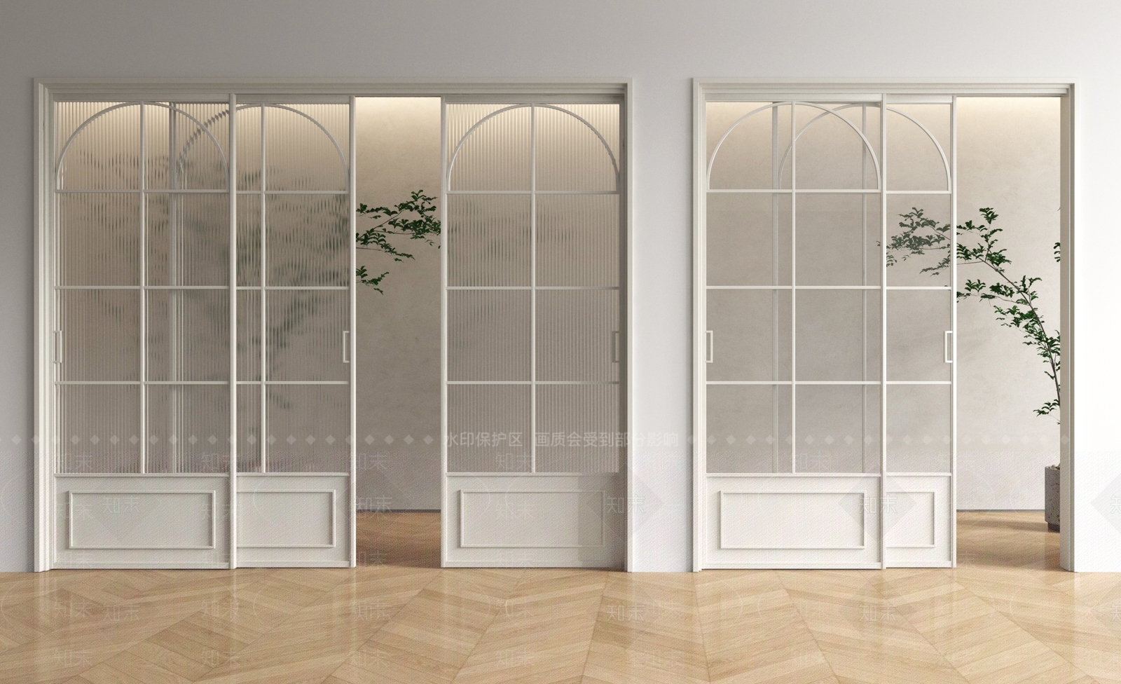 现代推拉门SU模型下载【ID:1195992763】