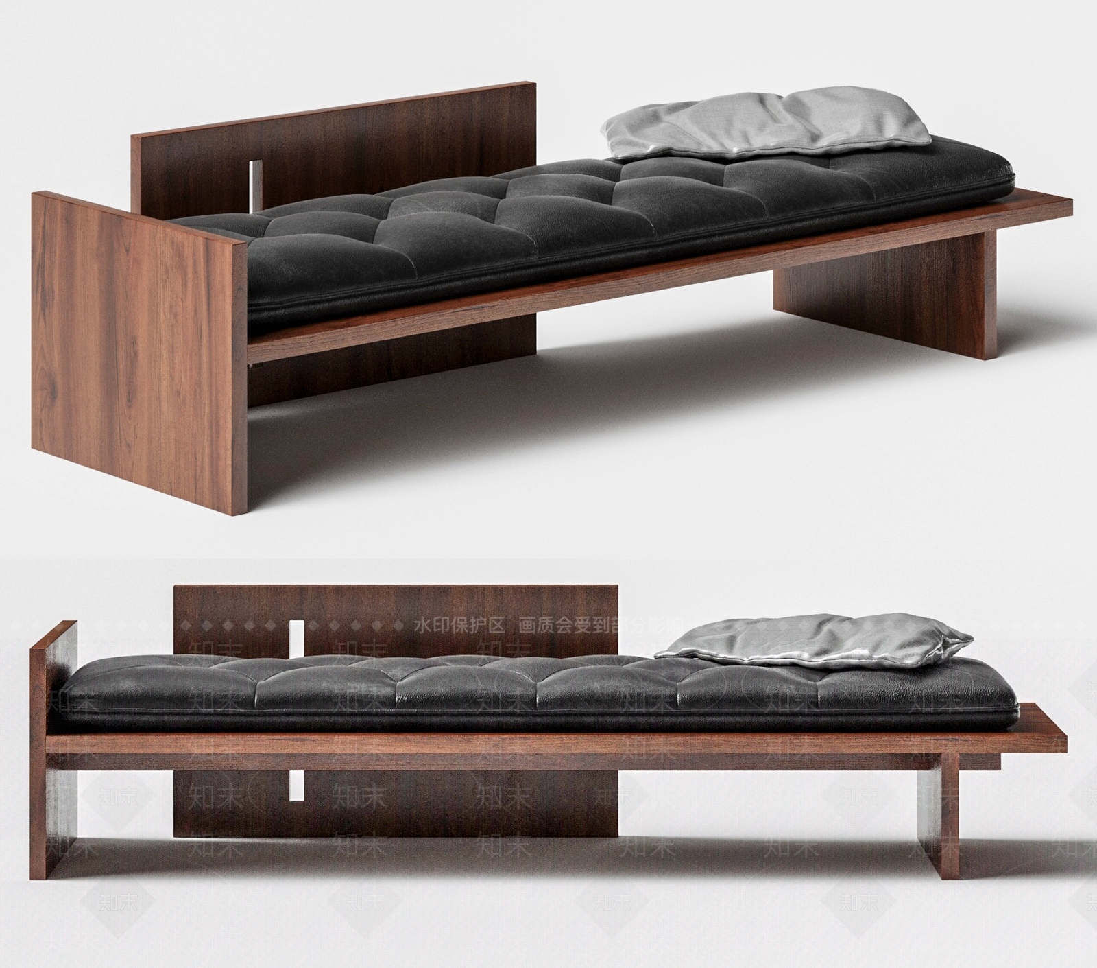 中古美式沙发凳3D模型下载【ID:1195994567】