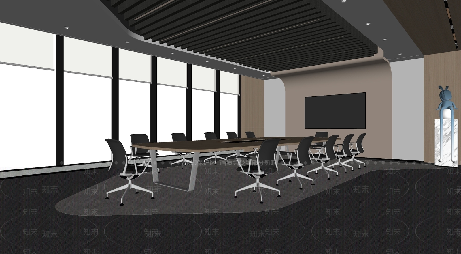 现代会议室SU模型下载【ID:1195995597】