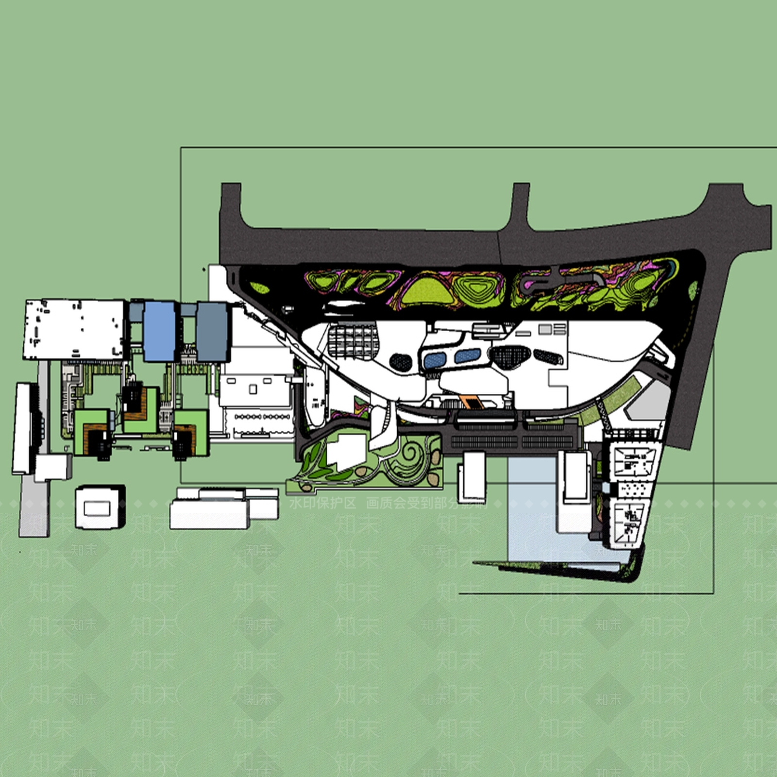 现代商场建筑SU模型下载【ID:1196695187】