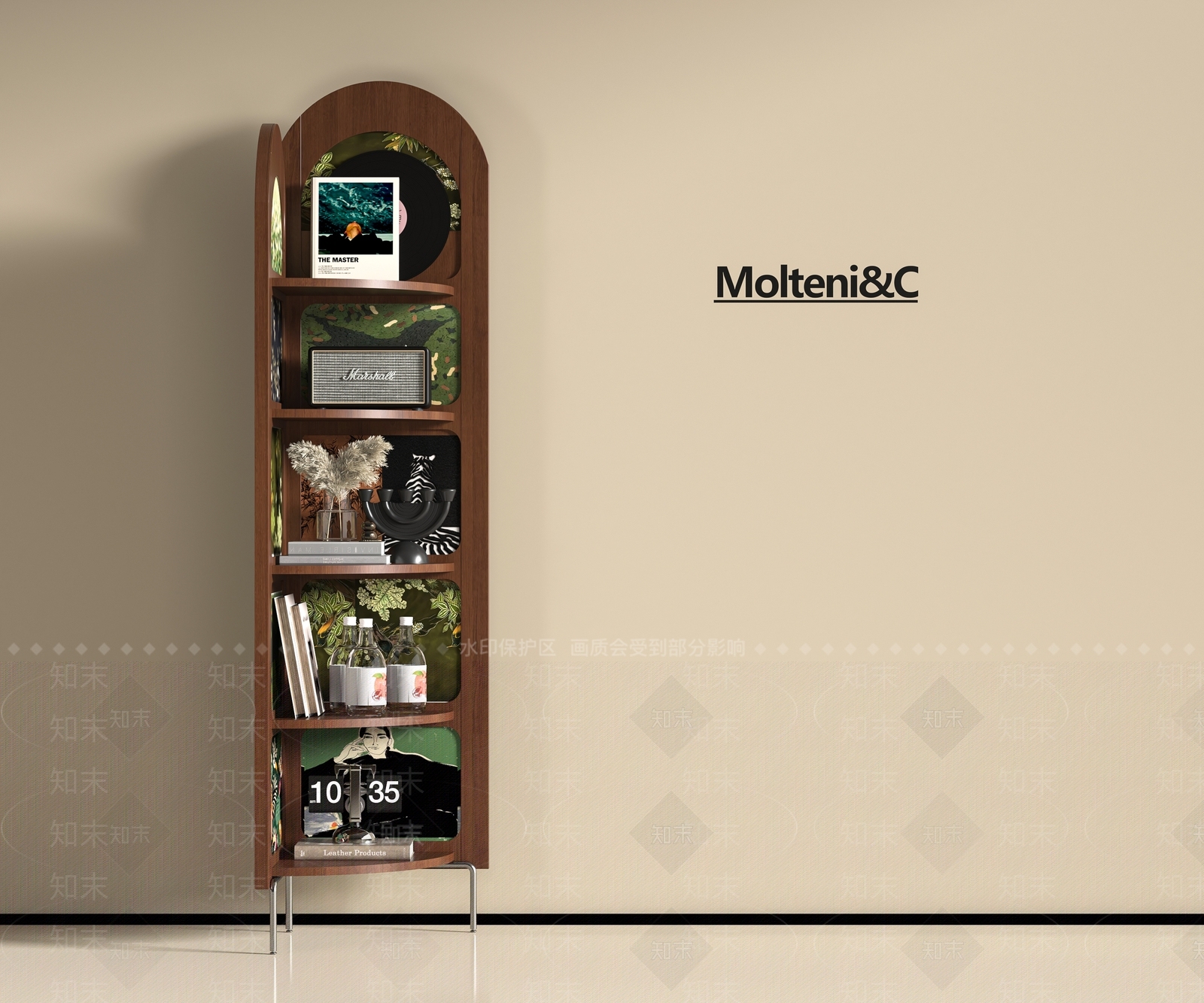 复古法式书柜3D模型下载【ID:1196000018】