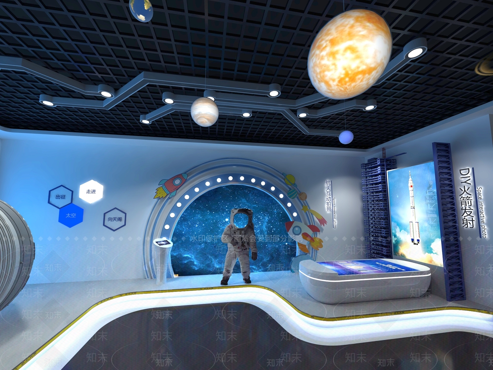 现代科技展厅3D模型下载【ID:1196001464】