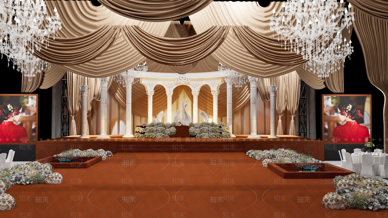 欧式现代室内舞台SU模型下载【ID:1196003424】