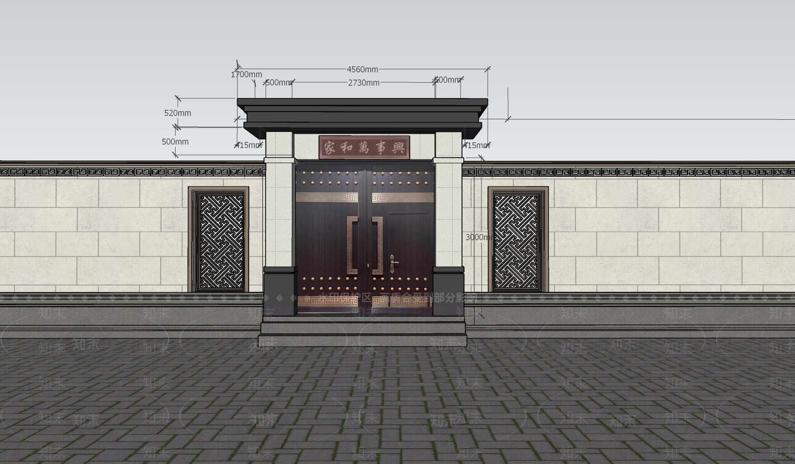 新中式别墅庭院SU模型下载【ID:1196004304】