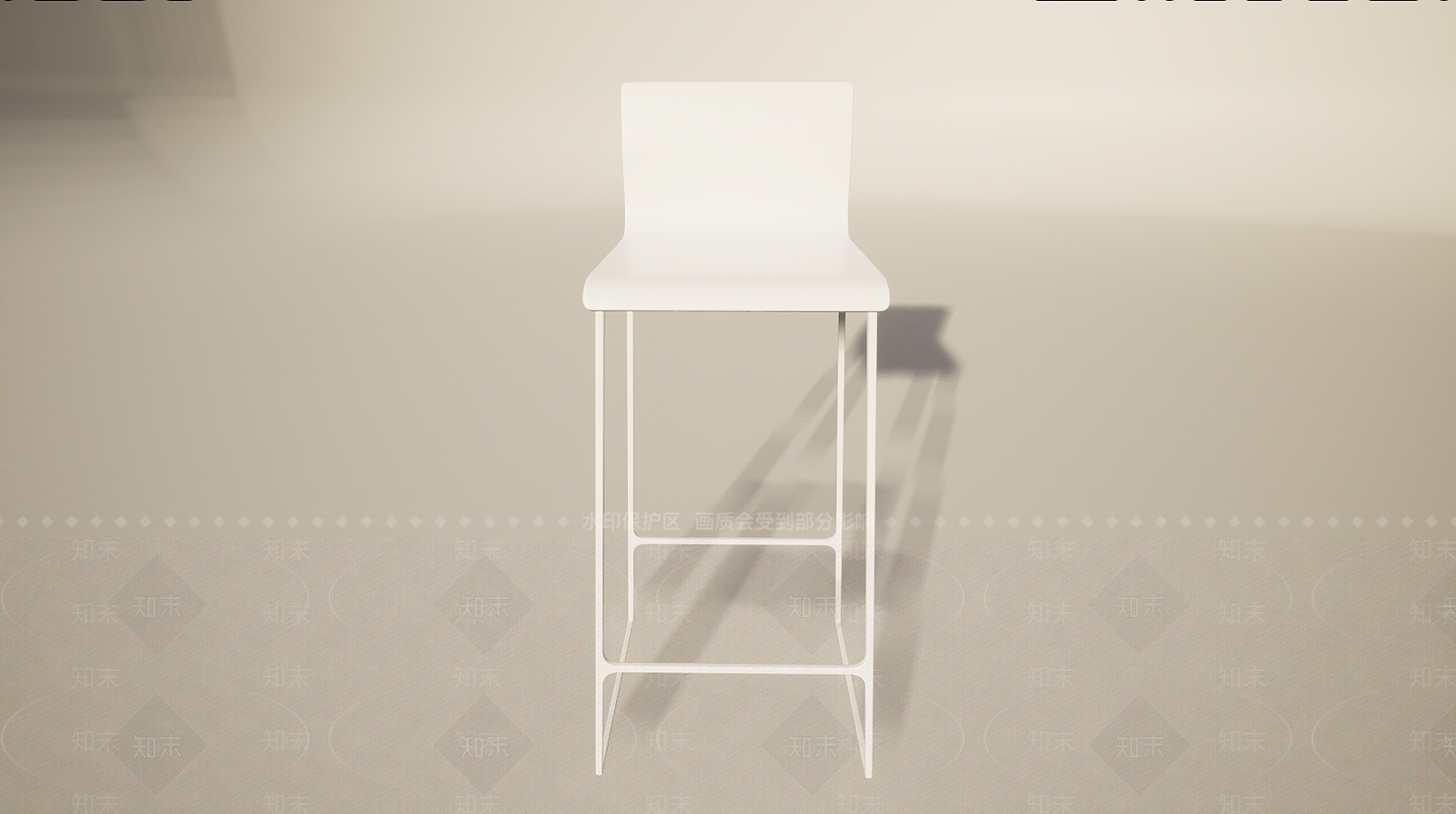 现代白色简约吧台餐椅3D模型下载【ID:1196012340】