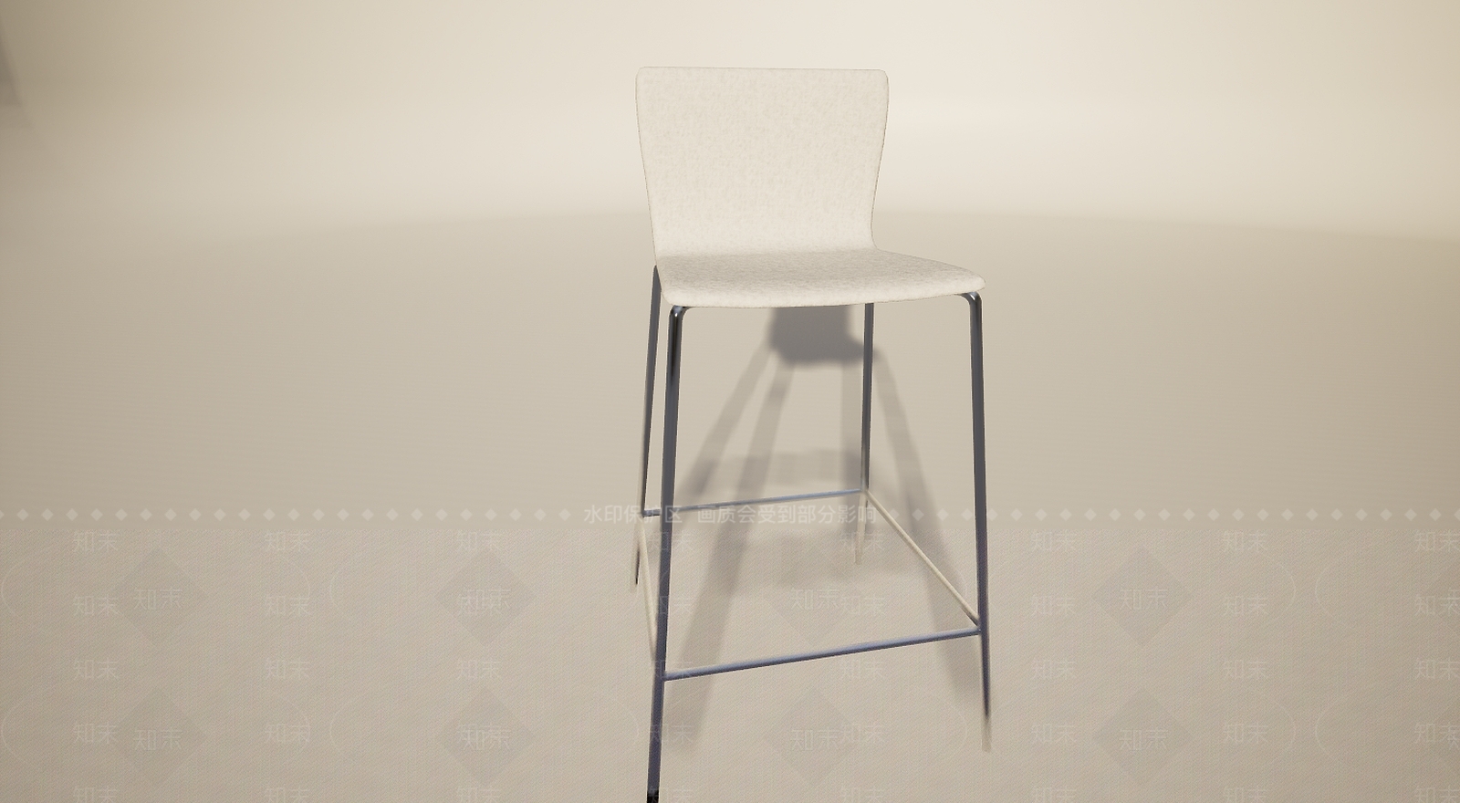 现代白色简约吧台餐椅3D模型下载【ID:1196012556】