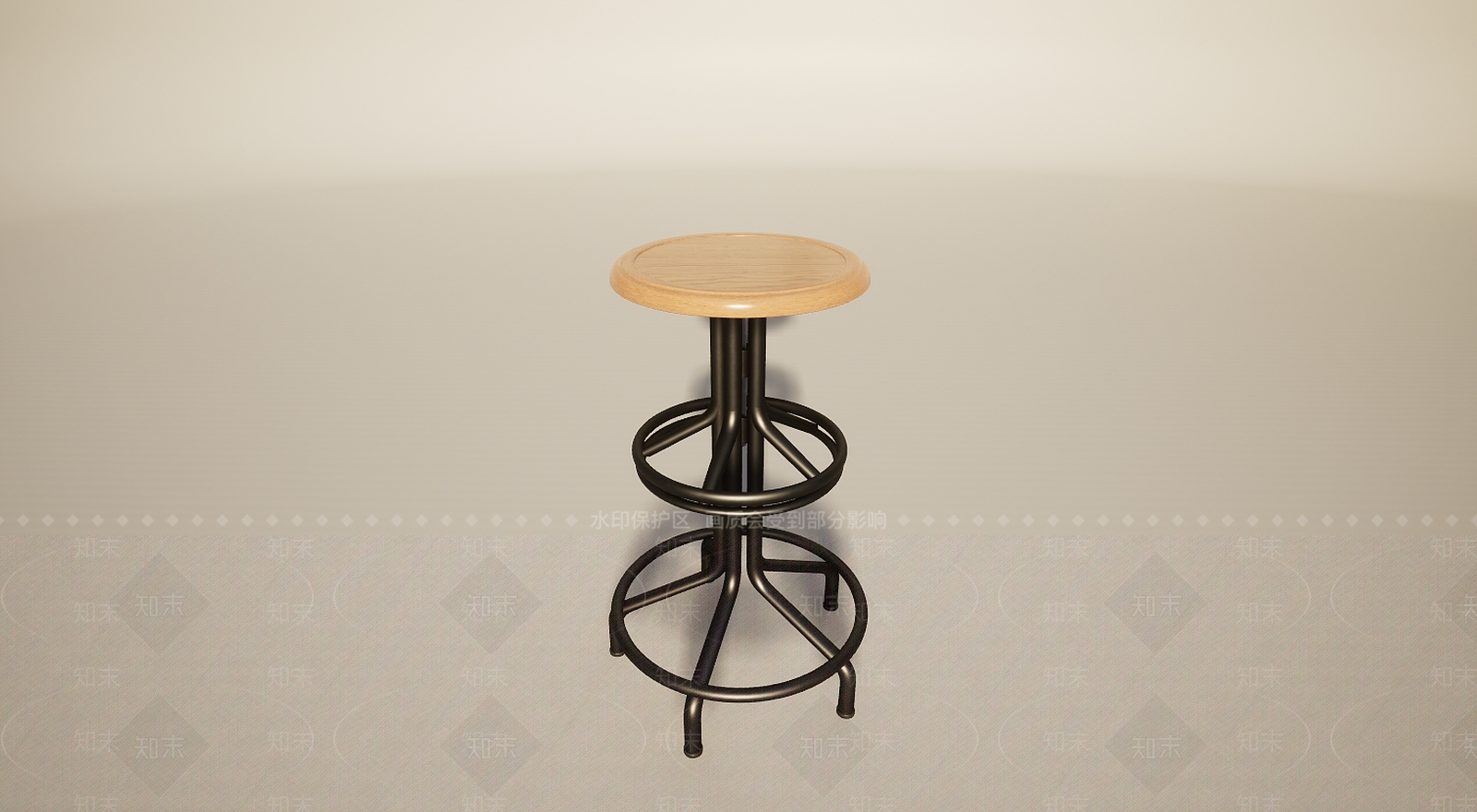 现代简约铁艺可升降旋转吧台凳3D模型下载【ID:1196012685】