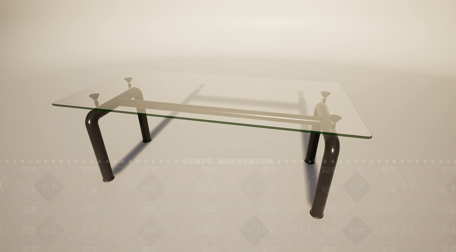 现代简约透明玻璃办公桌3D模型下载【ID:1196012946】