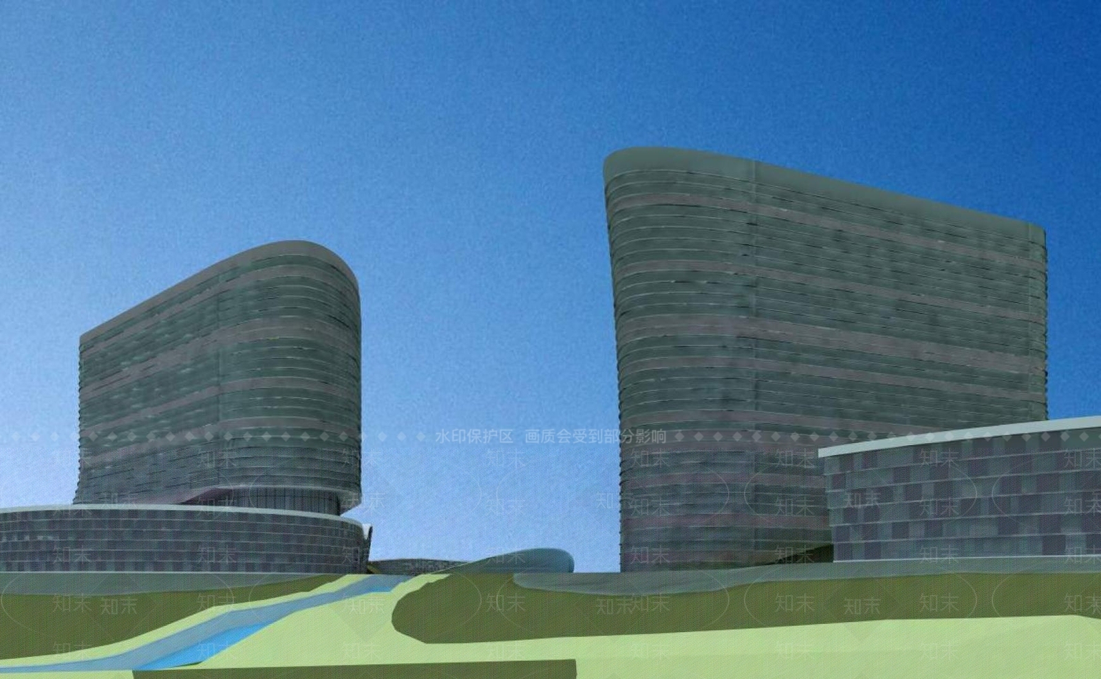 现代鸟瞰规划3D模型下载【ID:1196013029】