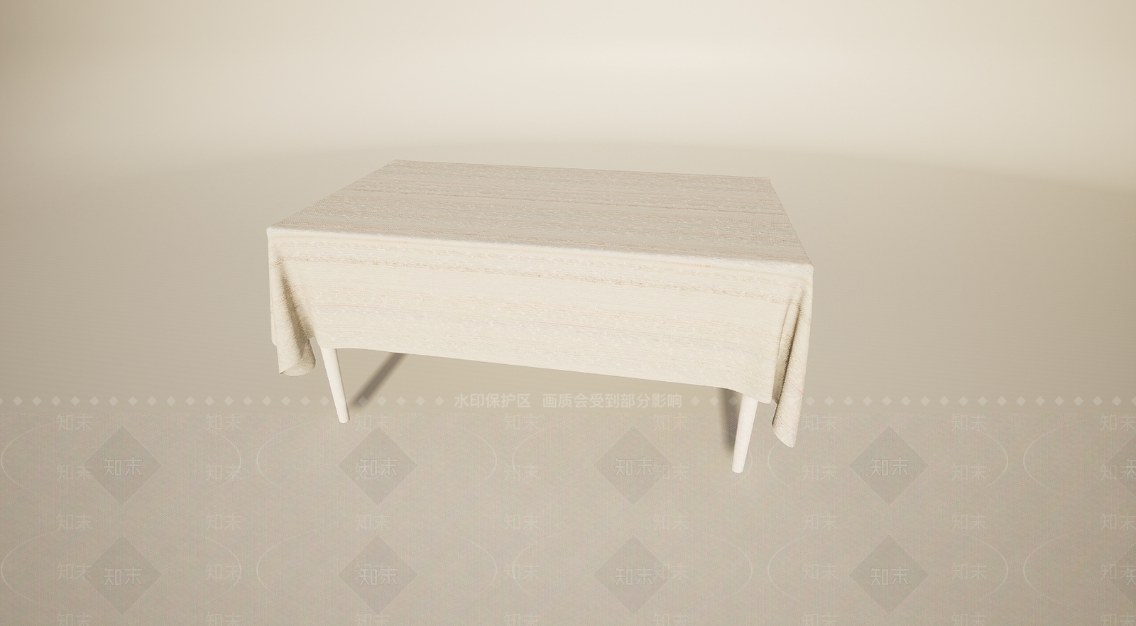现代宴会盖桌布长桌餐桌3D模型下载【ID:1196013289】