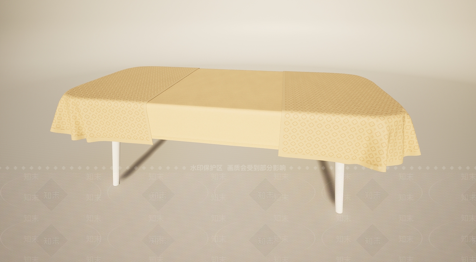 现代宴会盖桌布长桌餐桌3D模型下载【ID:1196013389】