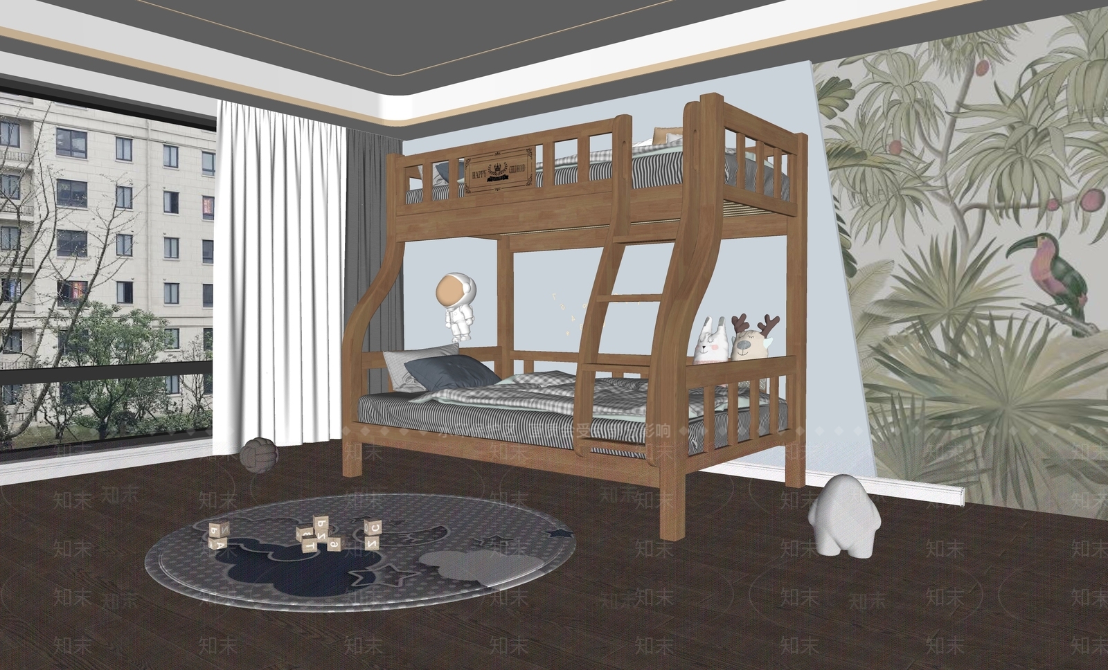 现代上下床SU模型下载【ID:1196015005】