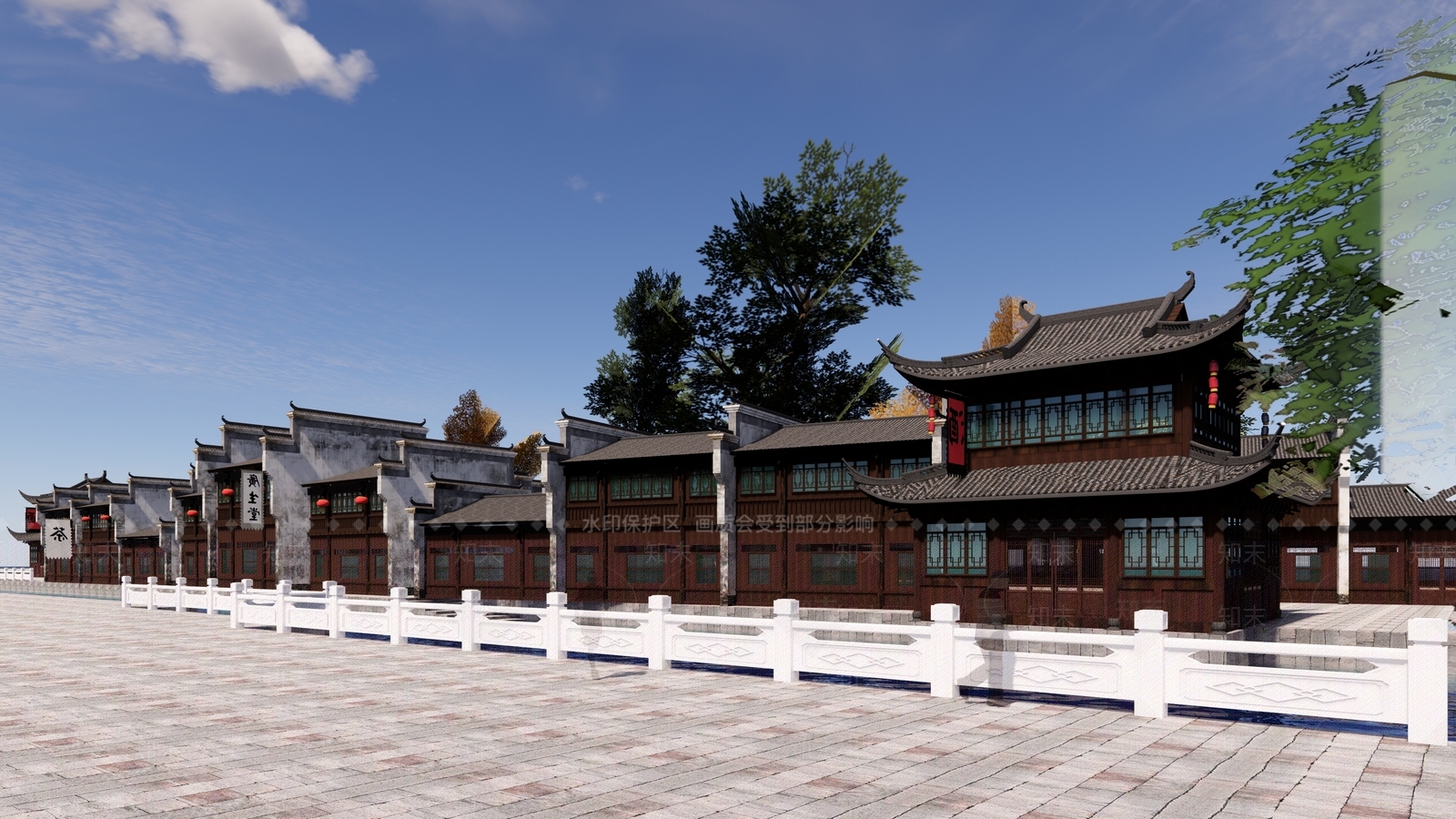 新中式中式商业街SU模型下载【ID:1196017293】