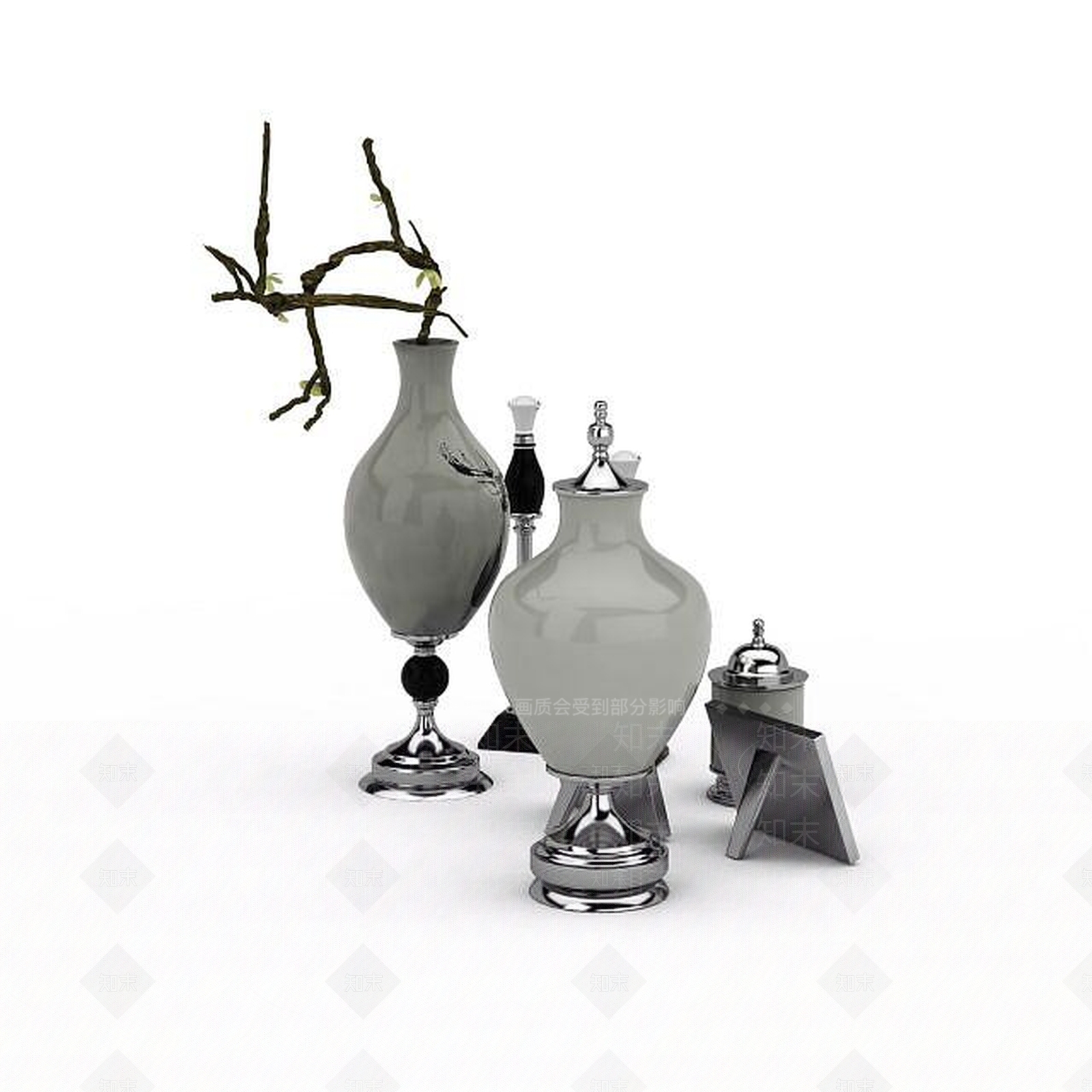 现代花瓶摆设品3D模型下载【ID:1196015627】