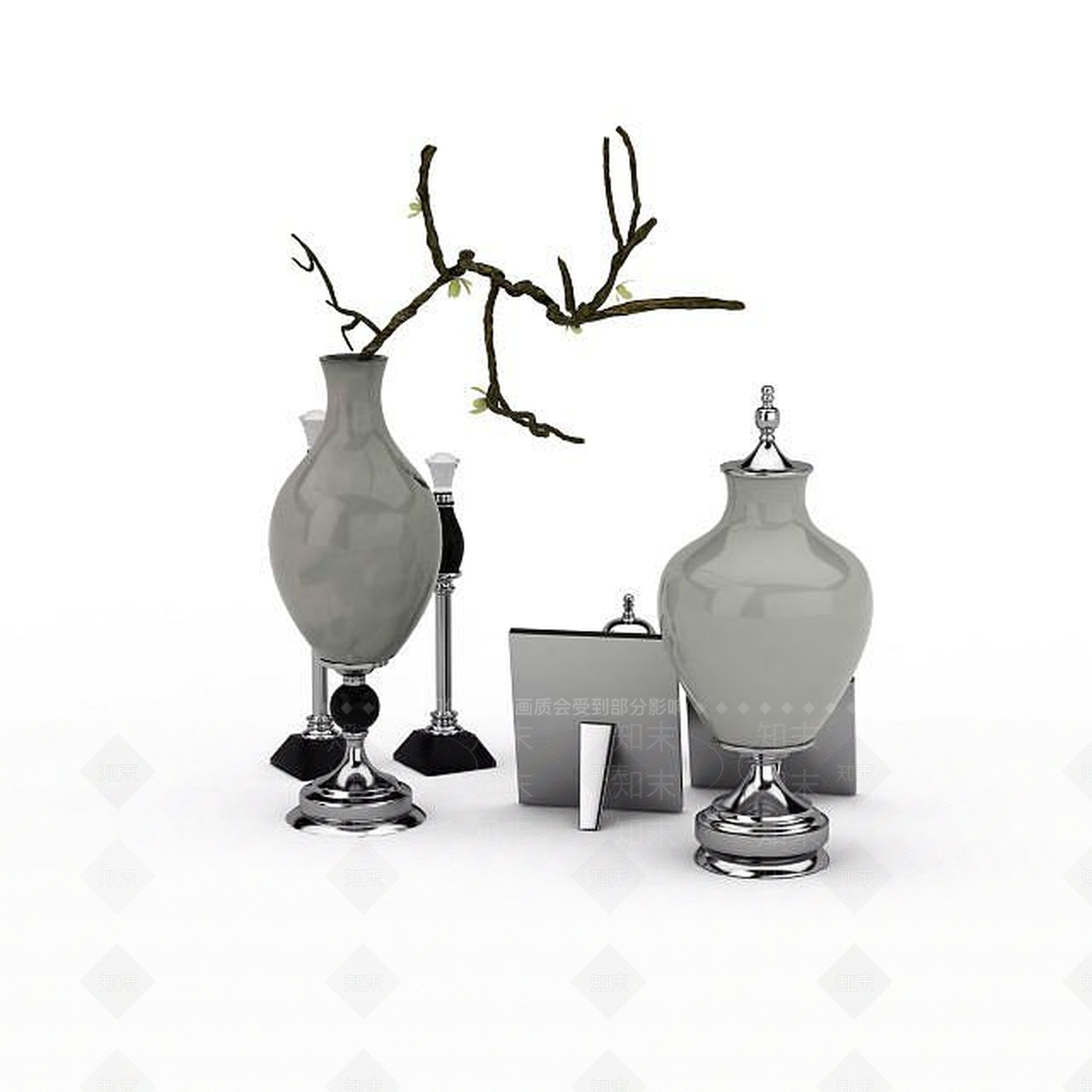 现代花瓶摆设品3D模型下载【ID:1196015627】