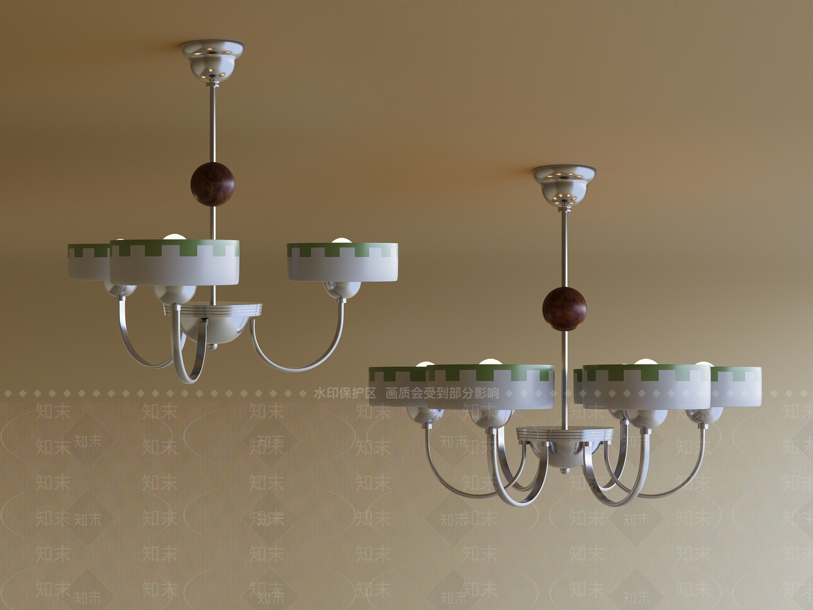 现代北欧客厅吊灯3D模型下载【ID:1196016034】