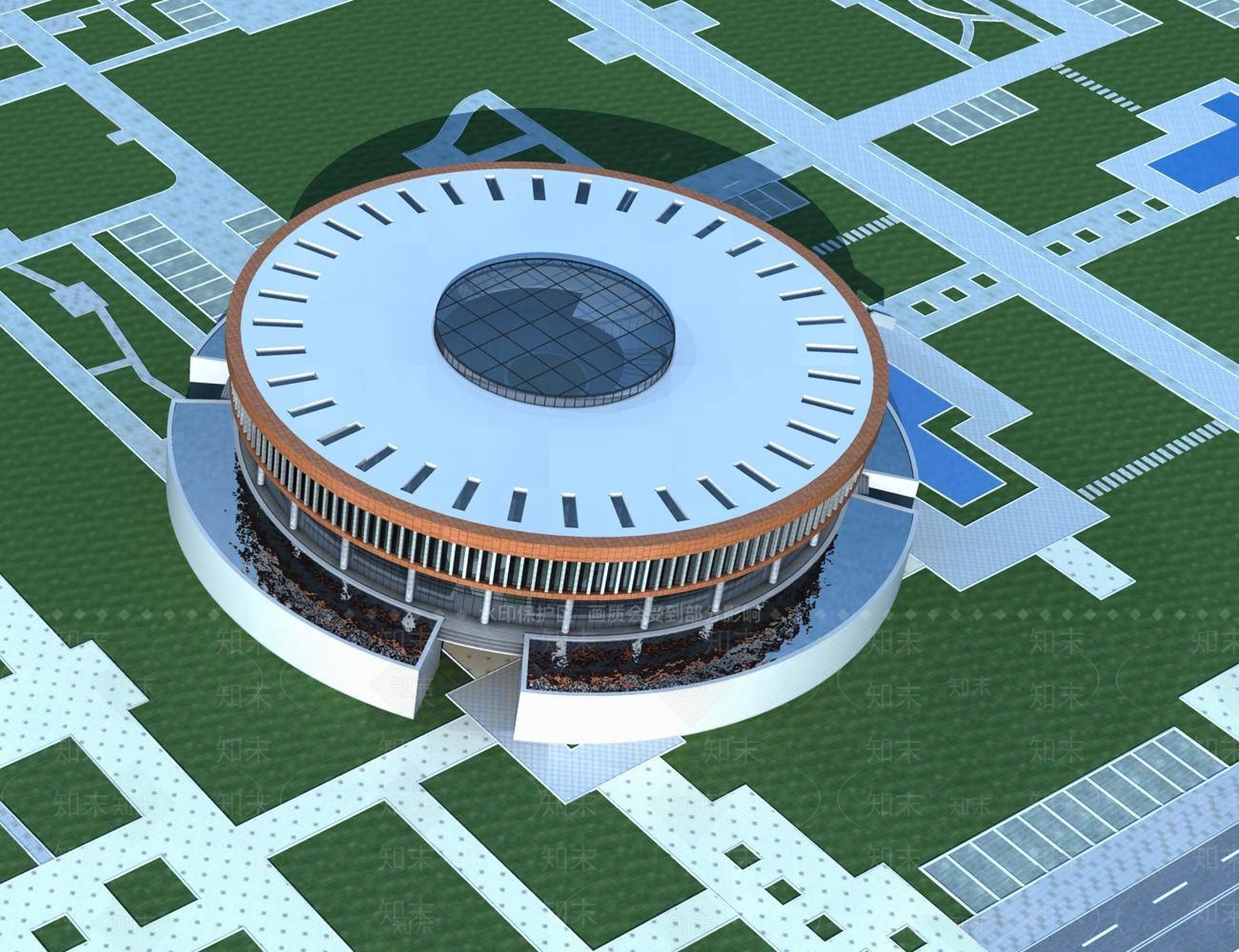 现代图书馆外观3D模型下载【ID:1196016112】