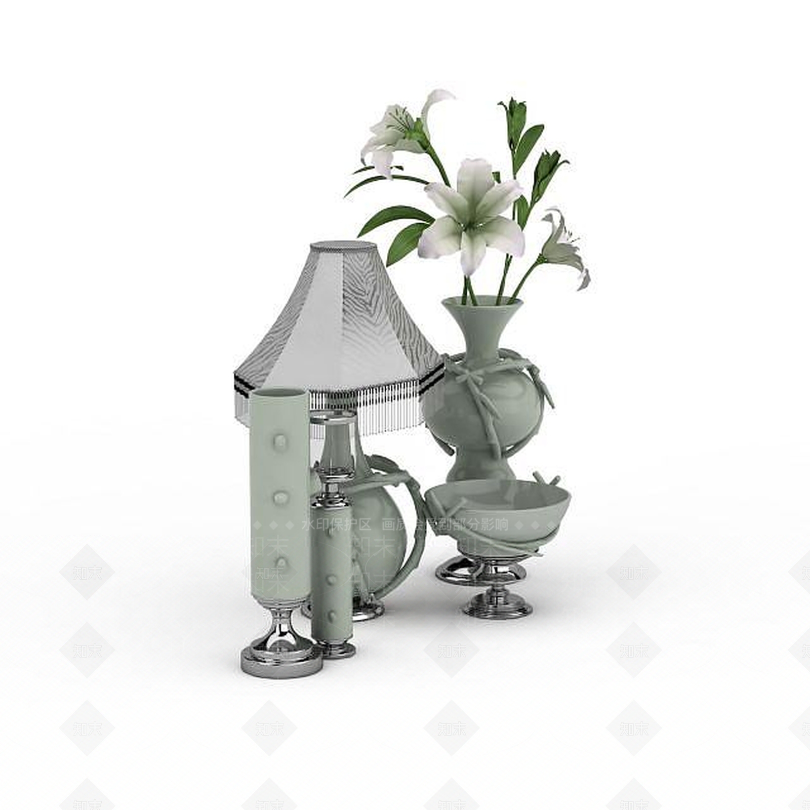 现代玻璃摆设品3D模型下载【ID:1196017735】