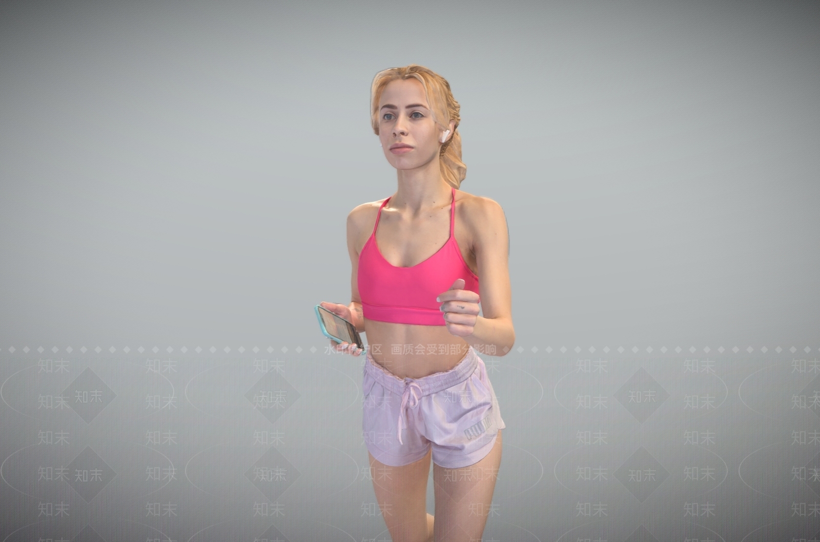 现代运动美女跑步女性美丽女人3D模型下载【ID:1196019864】