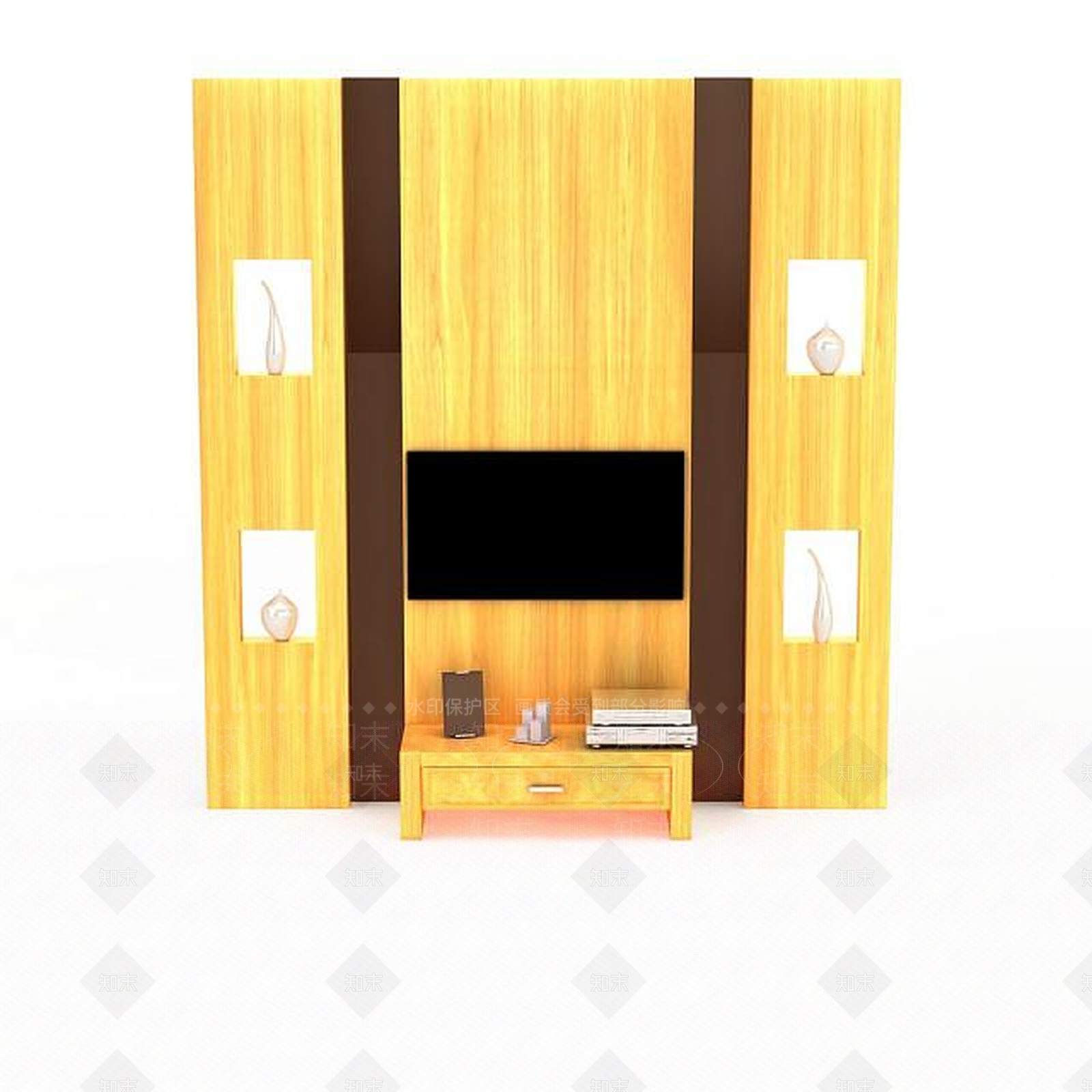 现代客厅背景墙组合3D模型下载【ID:1196021483】