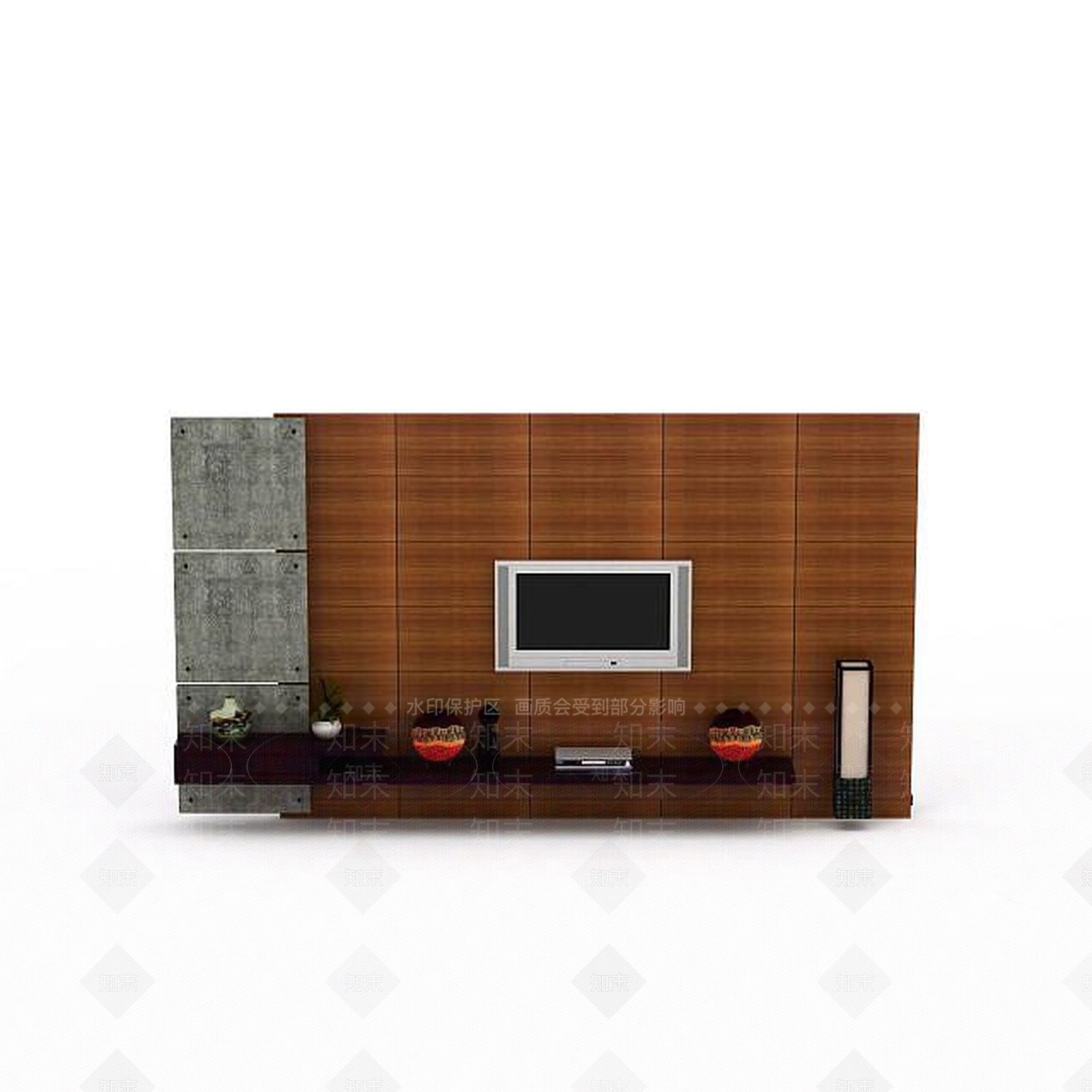 现代组合电视柜背景墙3D模型下载【ID:1196021595】