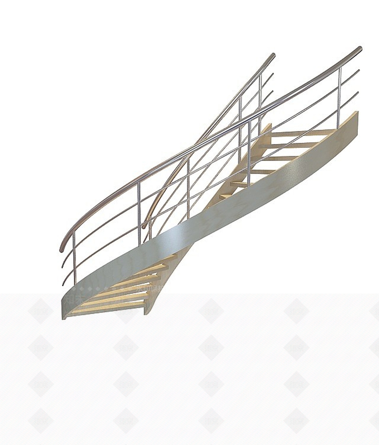 现代弧形楼梯3D模型下载【ID:1196021856】