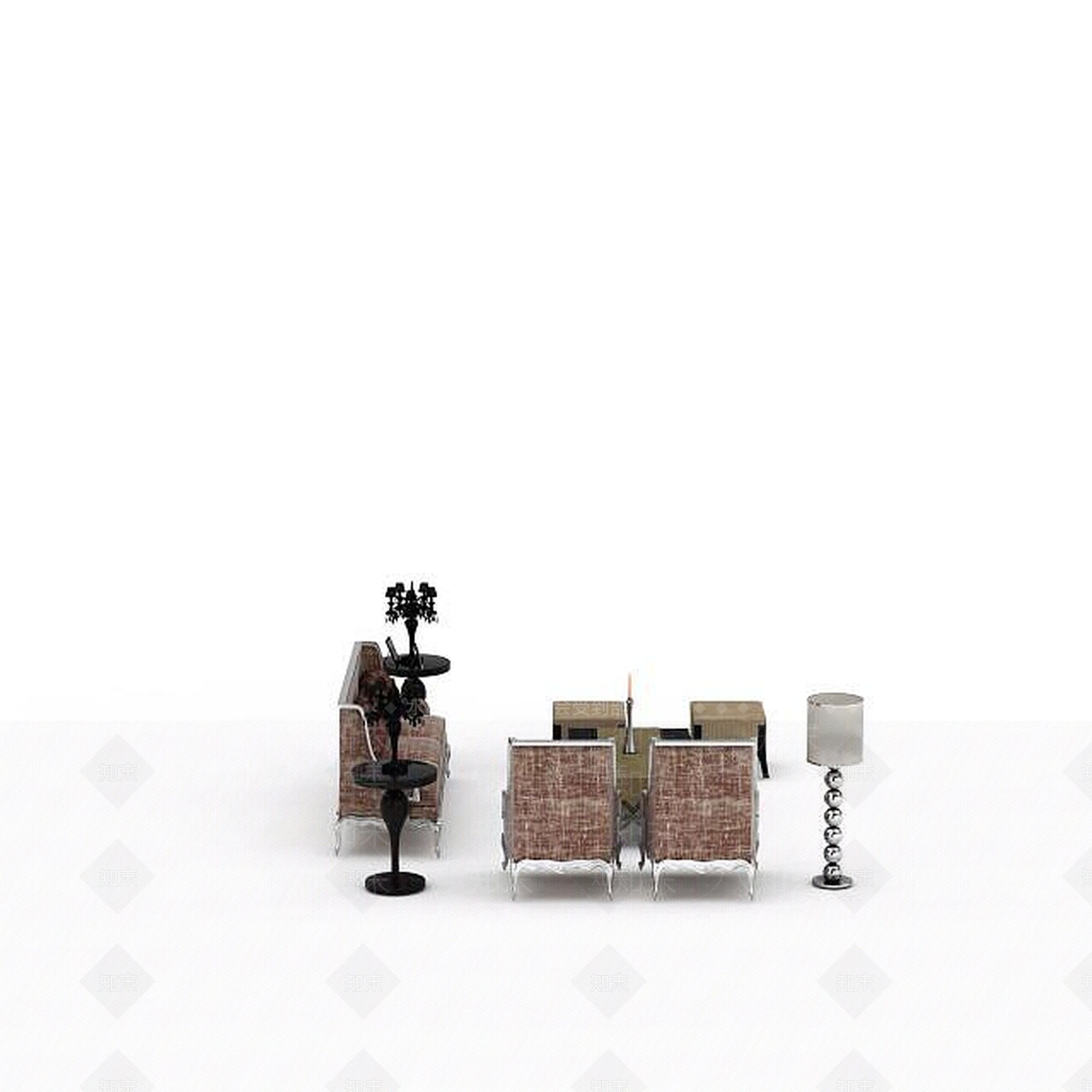 欧式古典欧式客厅沙发组合3D模型下载【ID:1196024695】