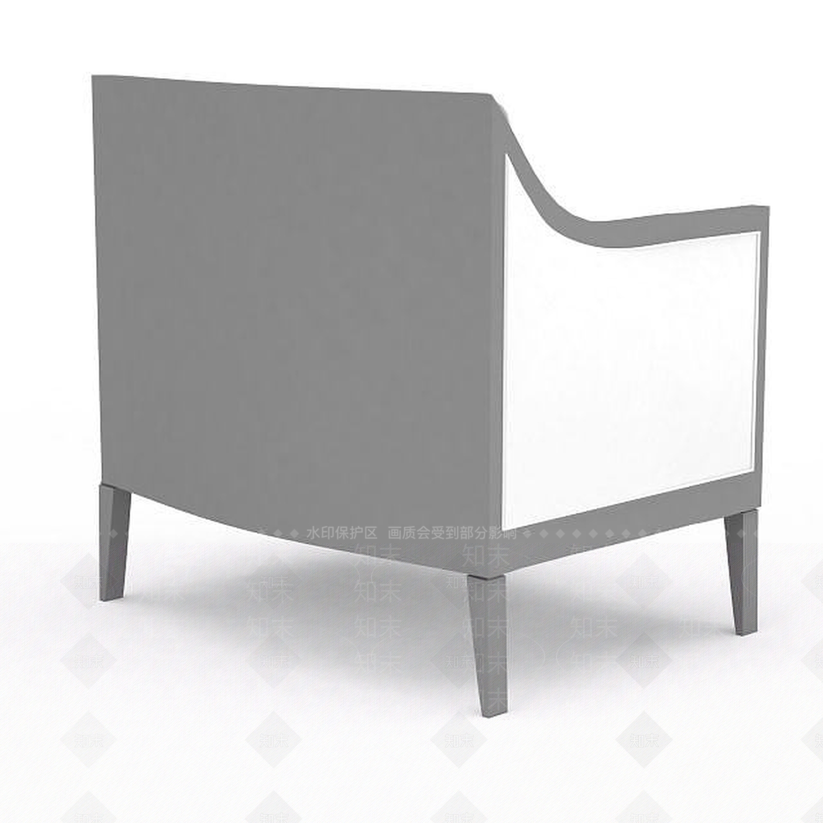 现代白色椅子3D模型下载【ID:1196028382】