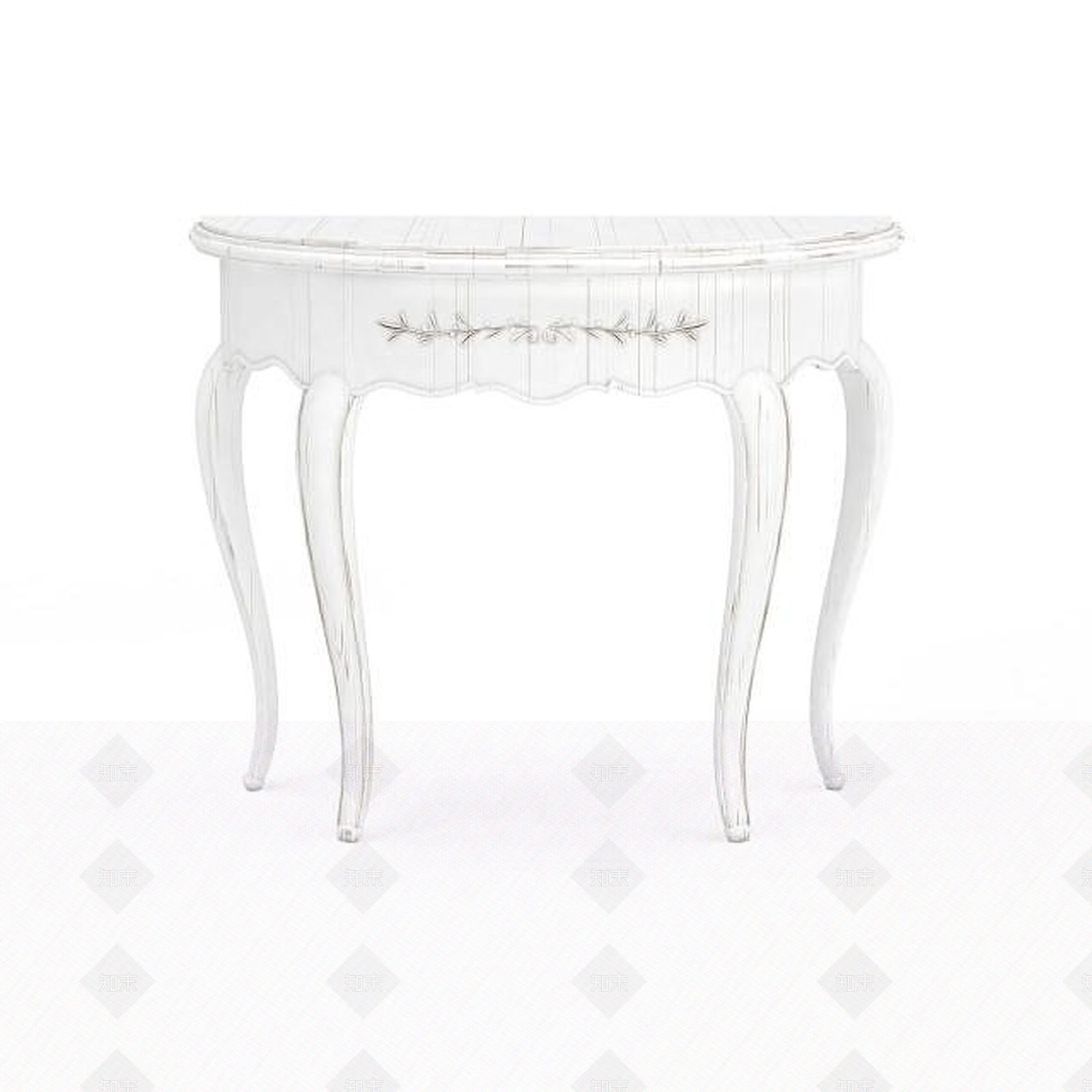 欧式古典欧式白色凳子3D模型下载【ID:1196029439】