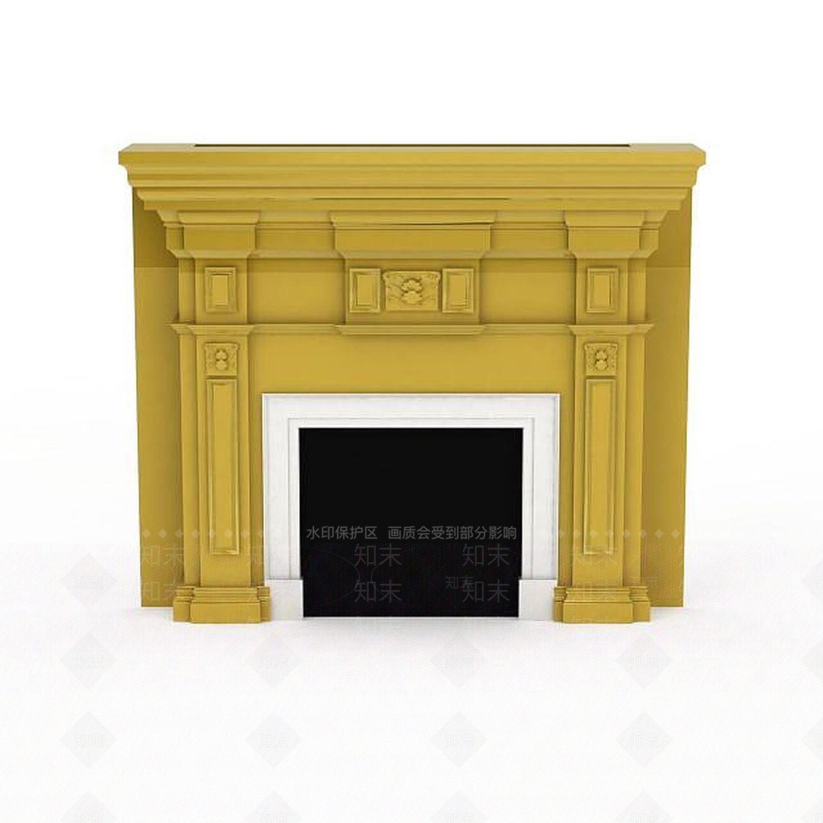 现代黄色欧式壁炉3D模型下载【ID:1196029728】