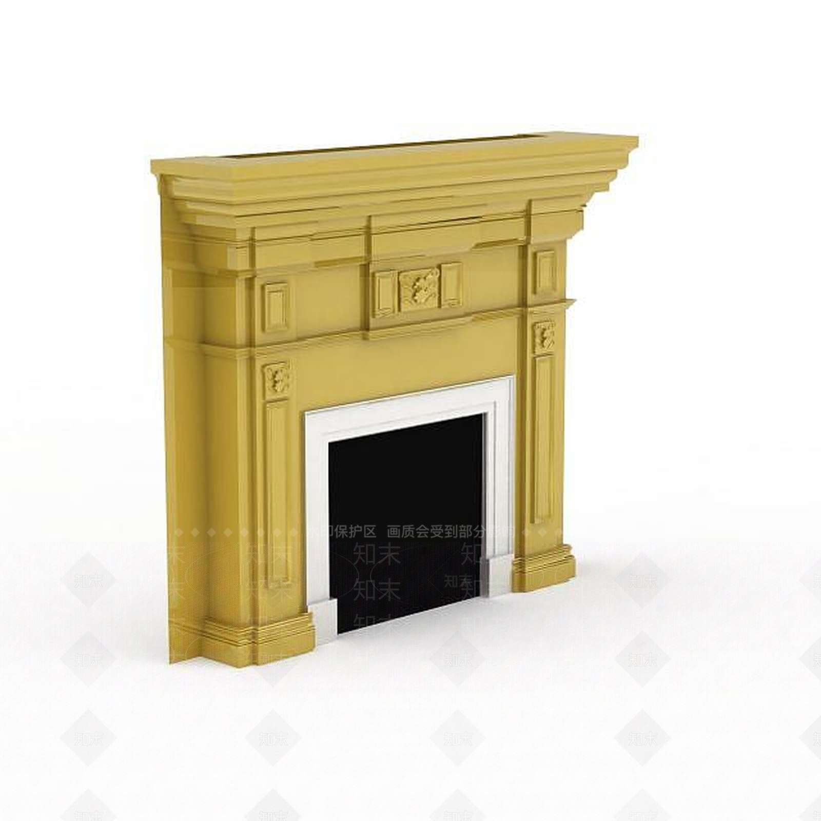 现代黄色欧式壁炉3D模型下载【ID:1196029728】