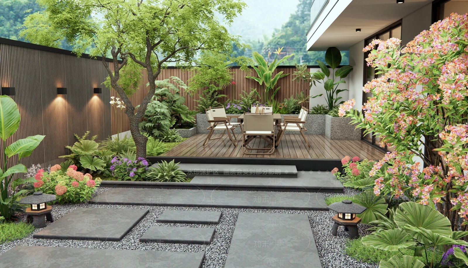 现代庭院3D模型下载【ID:1196031009】