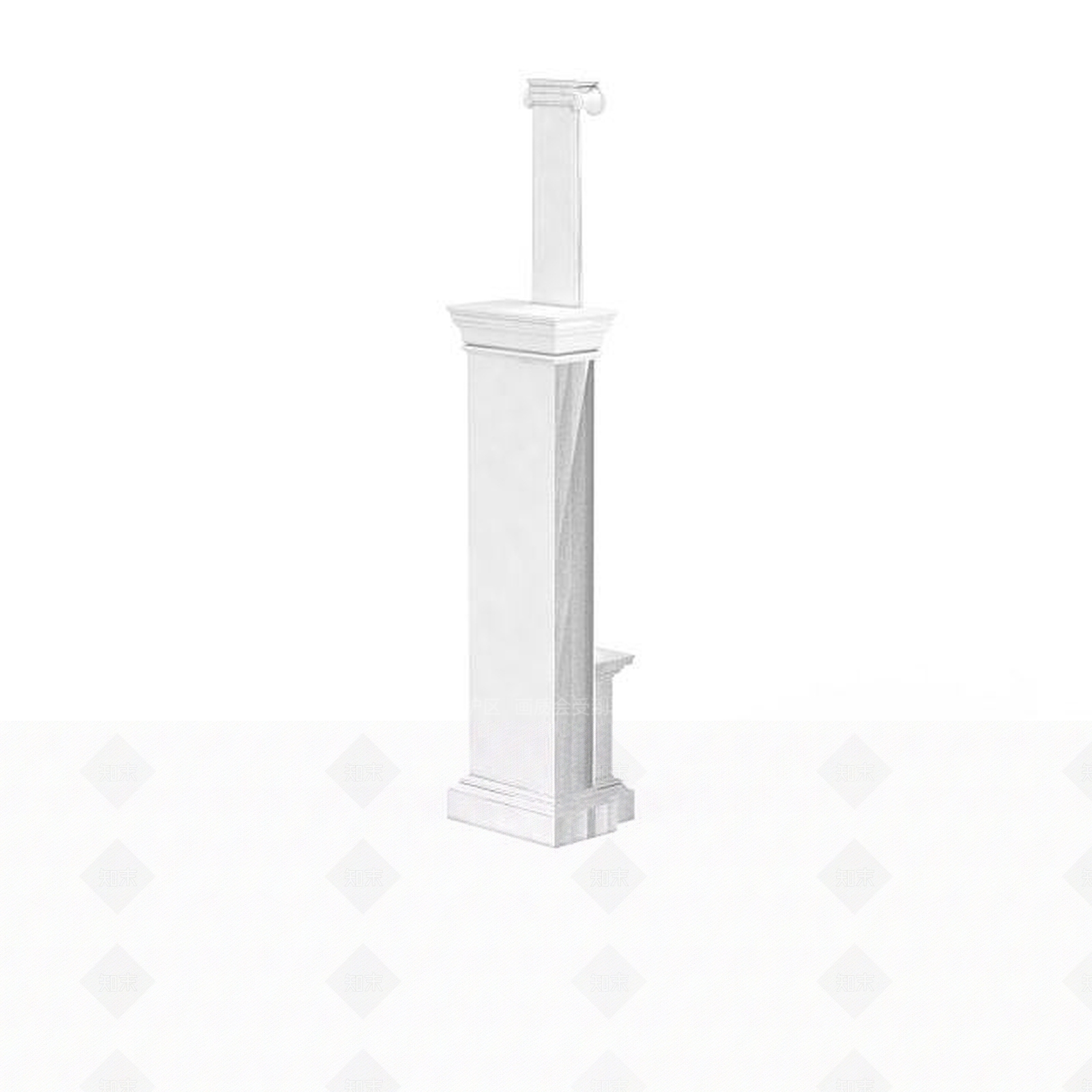 现代雕花柱子石膏构件3D模型下载【ID:1196031663】