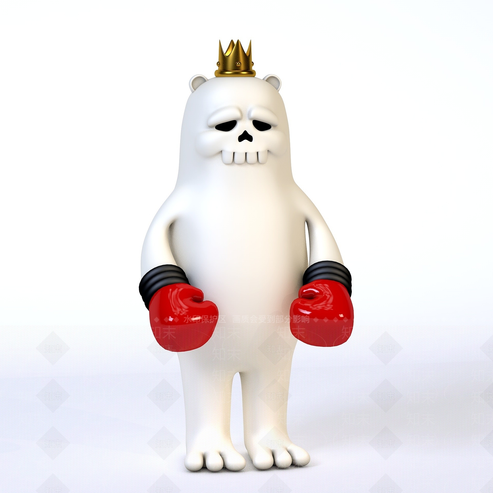 现代陈列摆件卡通拳击熊3D模型下载【ID:1196032389】