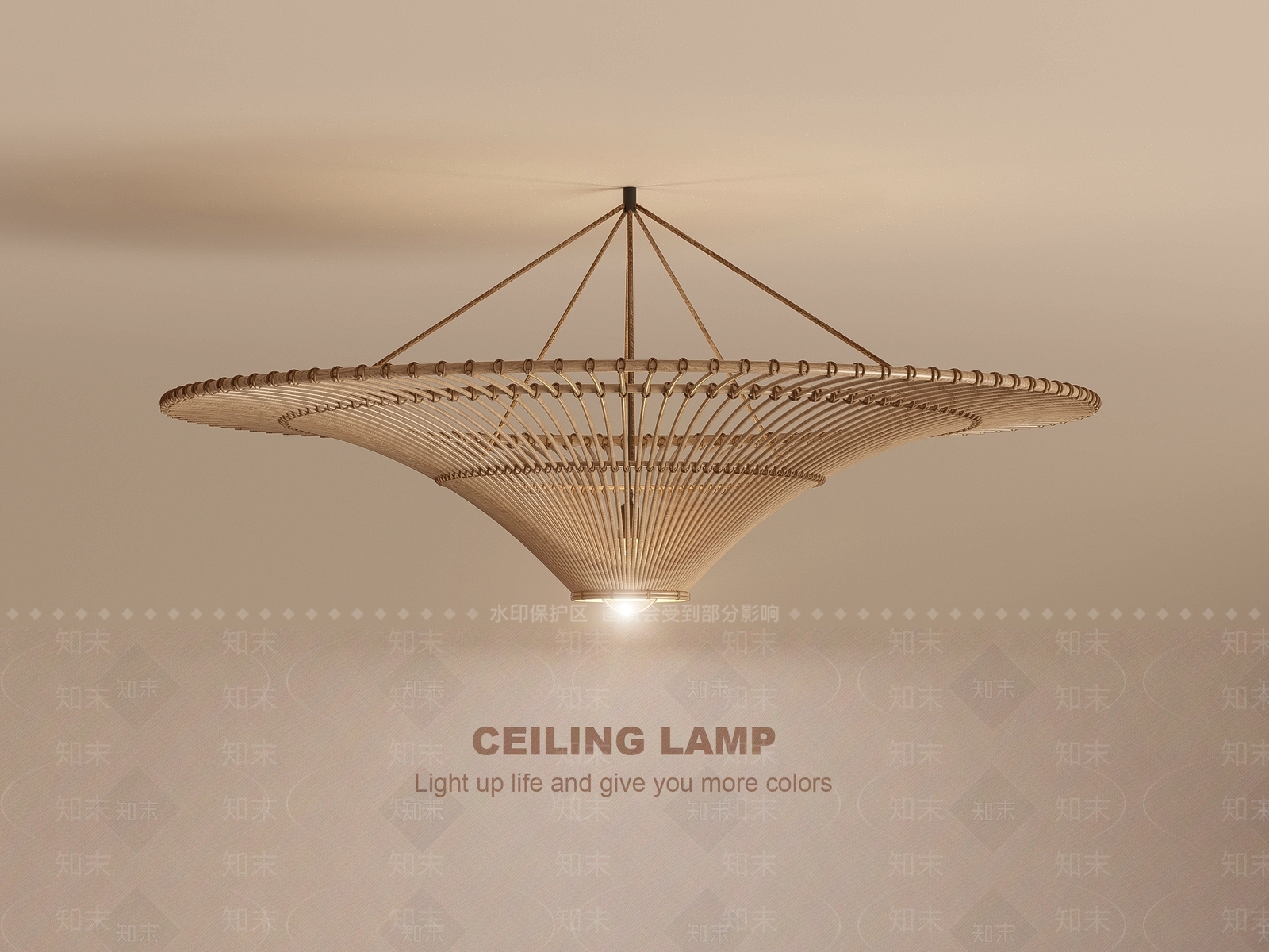 侘寂复古客厅吊灯3D模型下载【ID:1196033334】