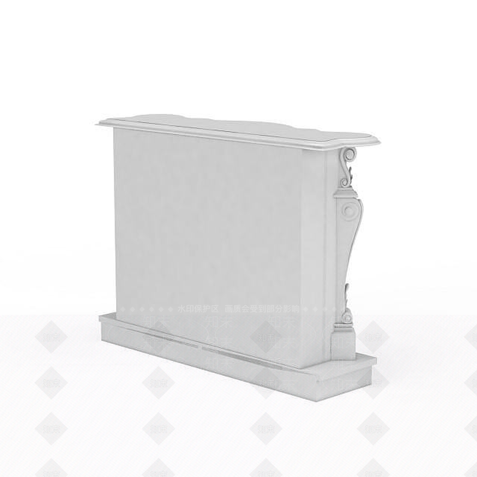 现代石膏壁炉3D模型下载【ID:1196033515】